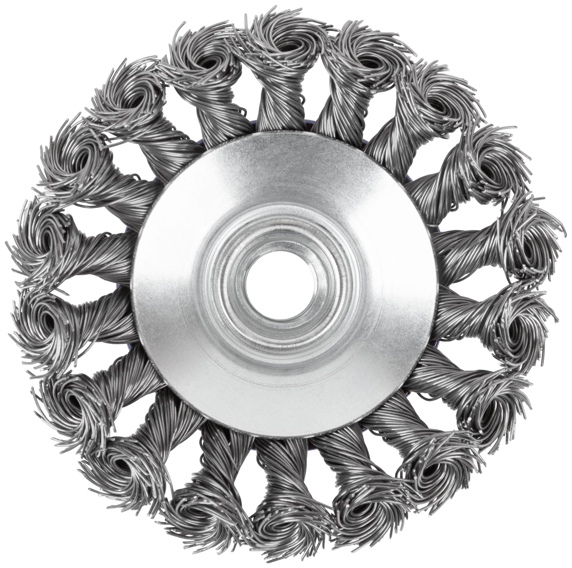 Щетка для УШМ, М14, тип "Тарелка", крученая проволока 0,5 мм, 100 мм, CUTOP Profi