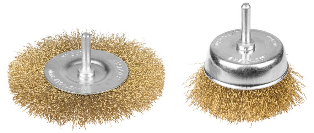 STAYER 2 шт., витая латунированная стальная проволока, 0.3 мм, Набор щеток-крацовок, PROFESSIONAL (35150-H2)