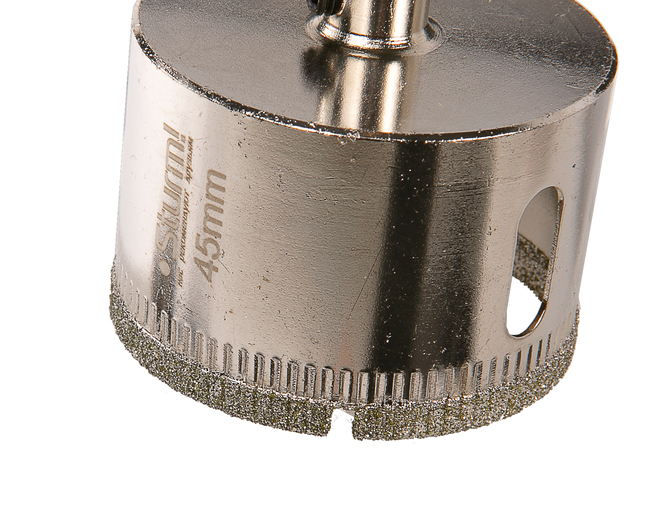 Коронка алмазн. По керам. Плитке и стеклу 45 х 55 мм,  с центрир. Сверл. Sturm!