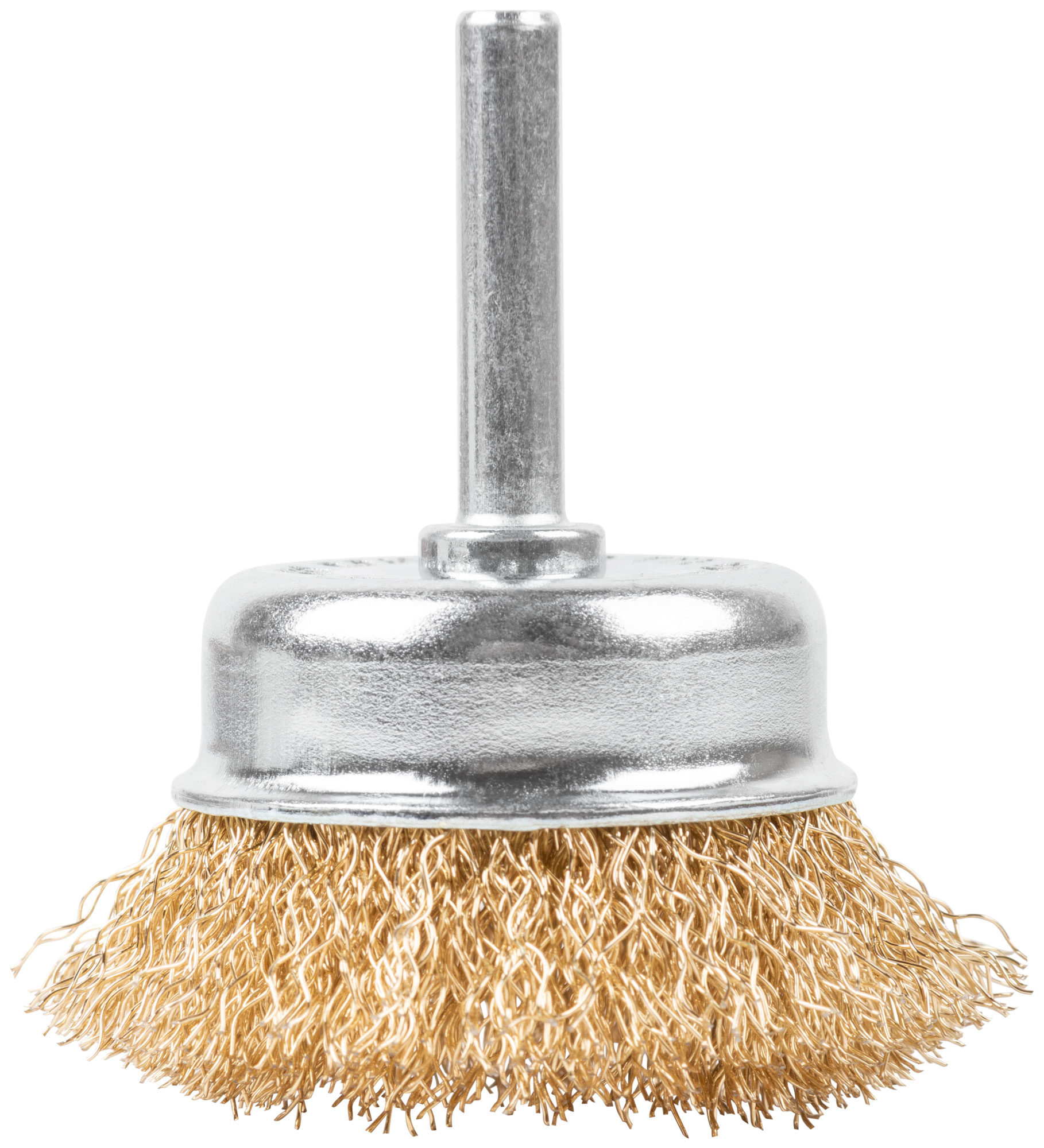 Щетка для дрели, тип "Чашка", латунированная витая проволока 0,3 мм, 50 мм, CUTOP Profi