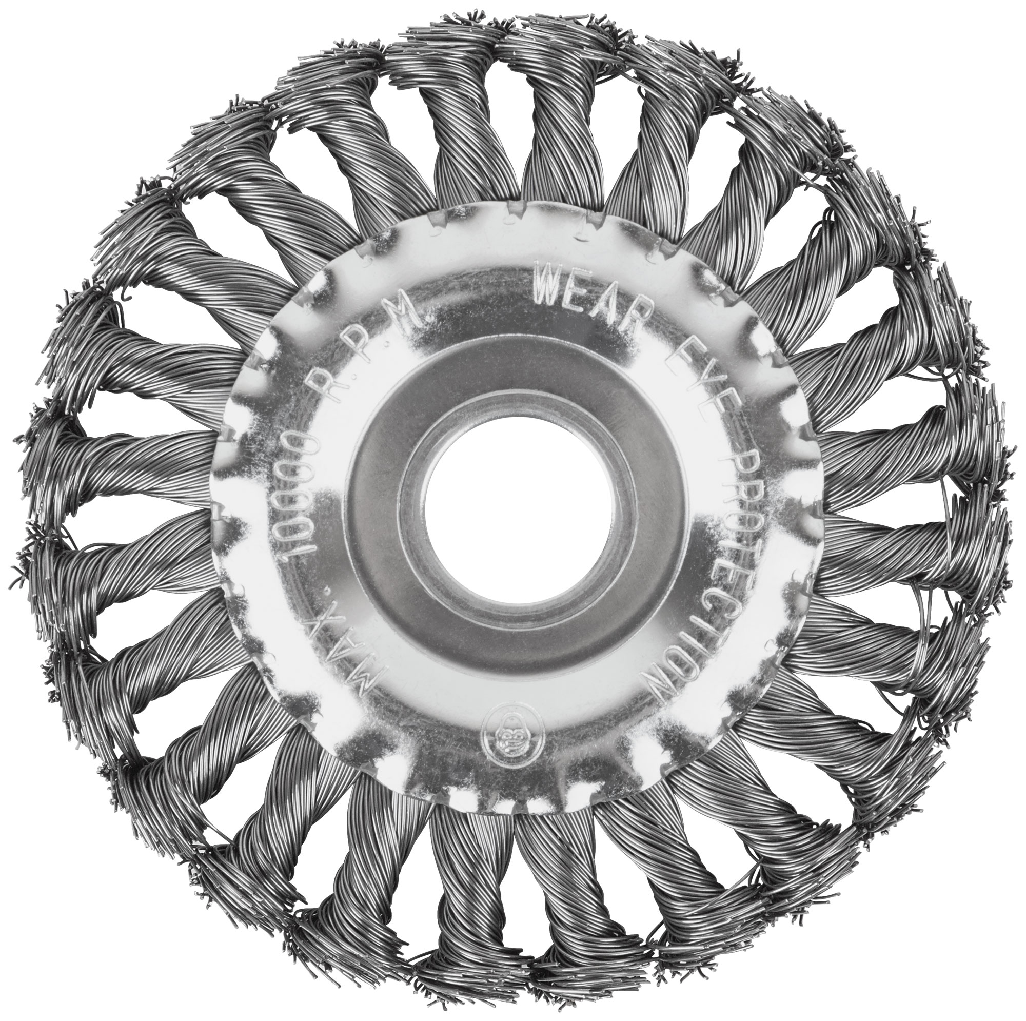 Щетка для УШМ, посадка 22,2 мм, тип "Плоская", крученая проволока 0,5 мм, 125 мм, CUTOP Profi
