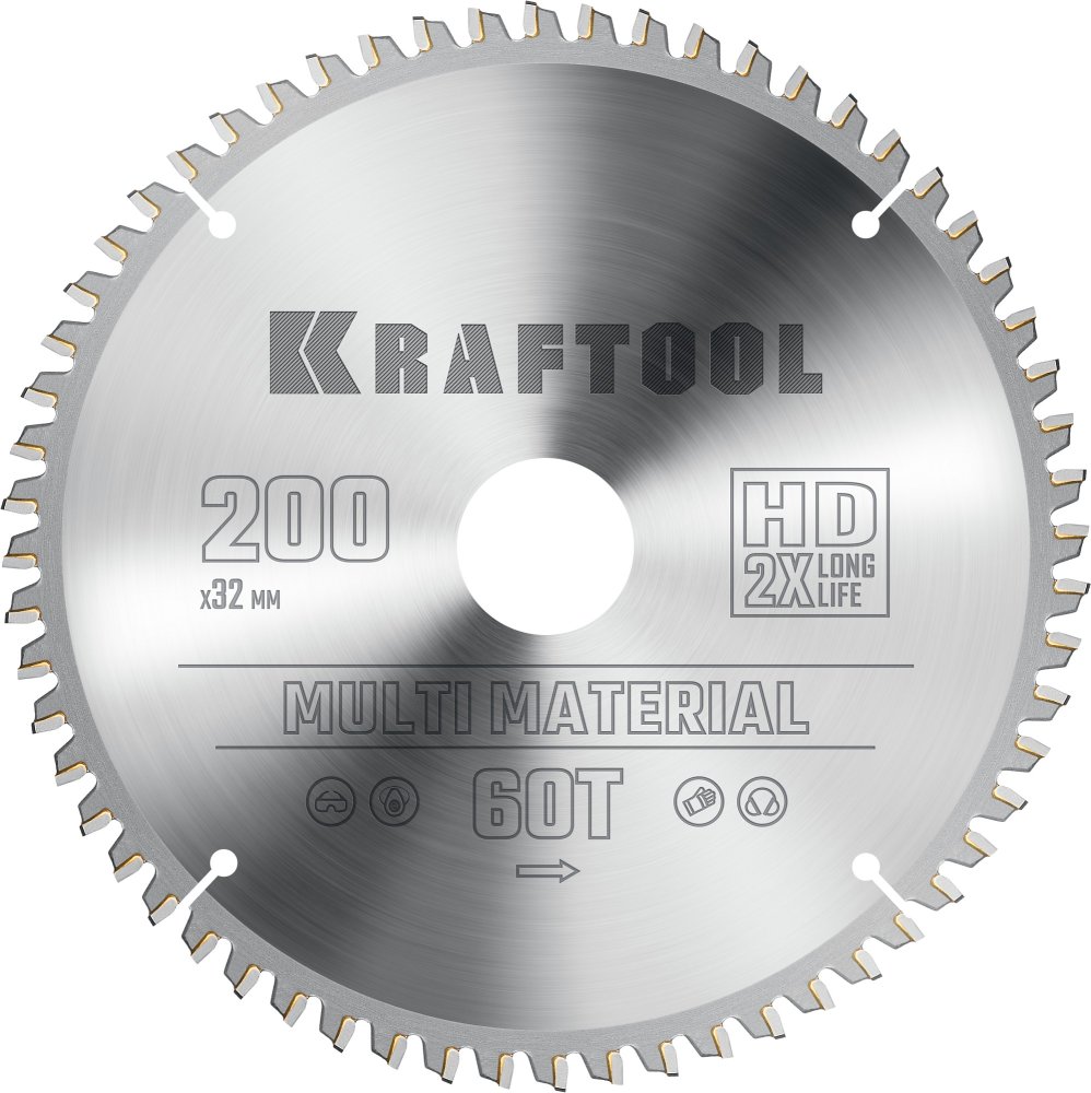 KRAFTOOL Multi Material 200х32мм 60Т, диск пильный