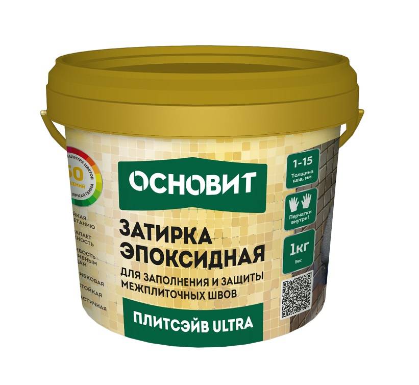 ПЛИТСЭЙВ ULTRA XE15 Е затирка эпоксидная ОСНОВИТ 1 кг Темно-бордовый 087