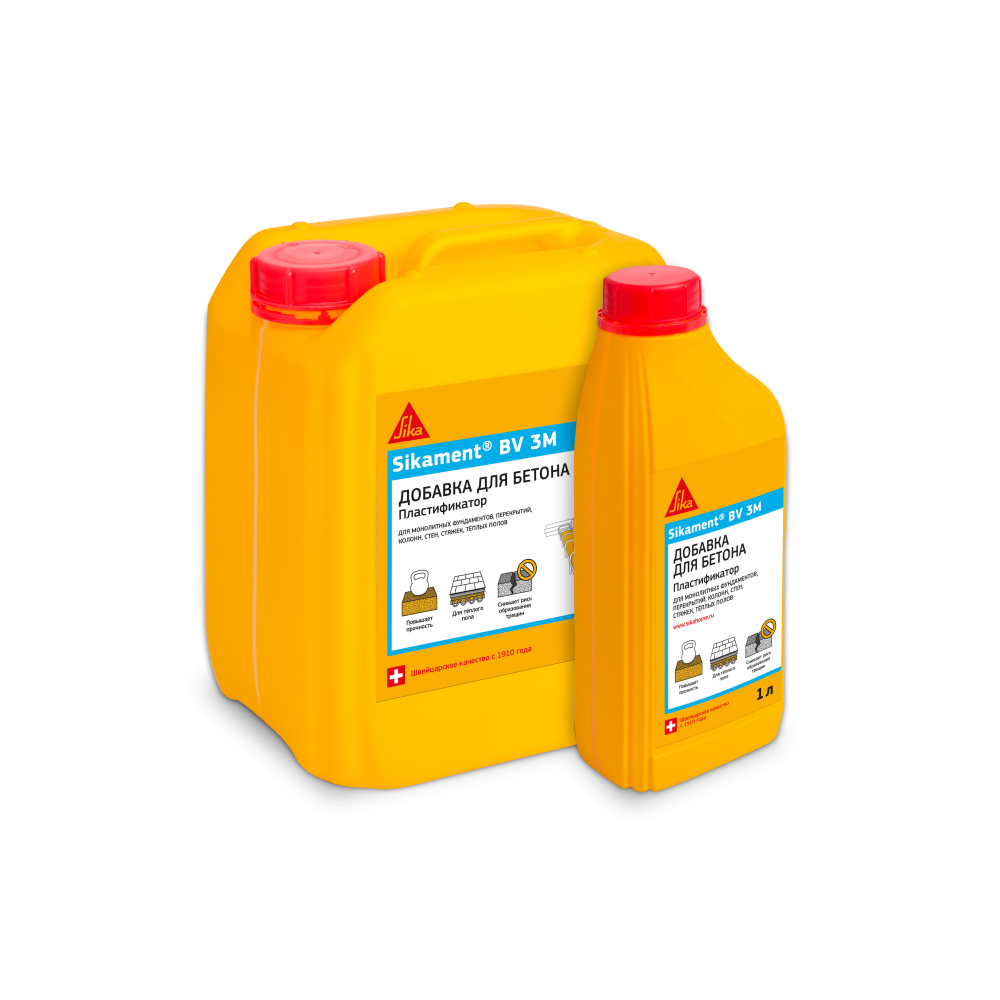 Универсальная пластифицирующая добавка для бетонов и растворов Sikament BV 3M 1 л