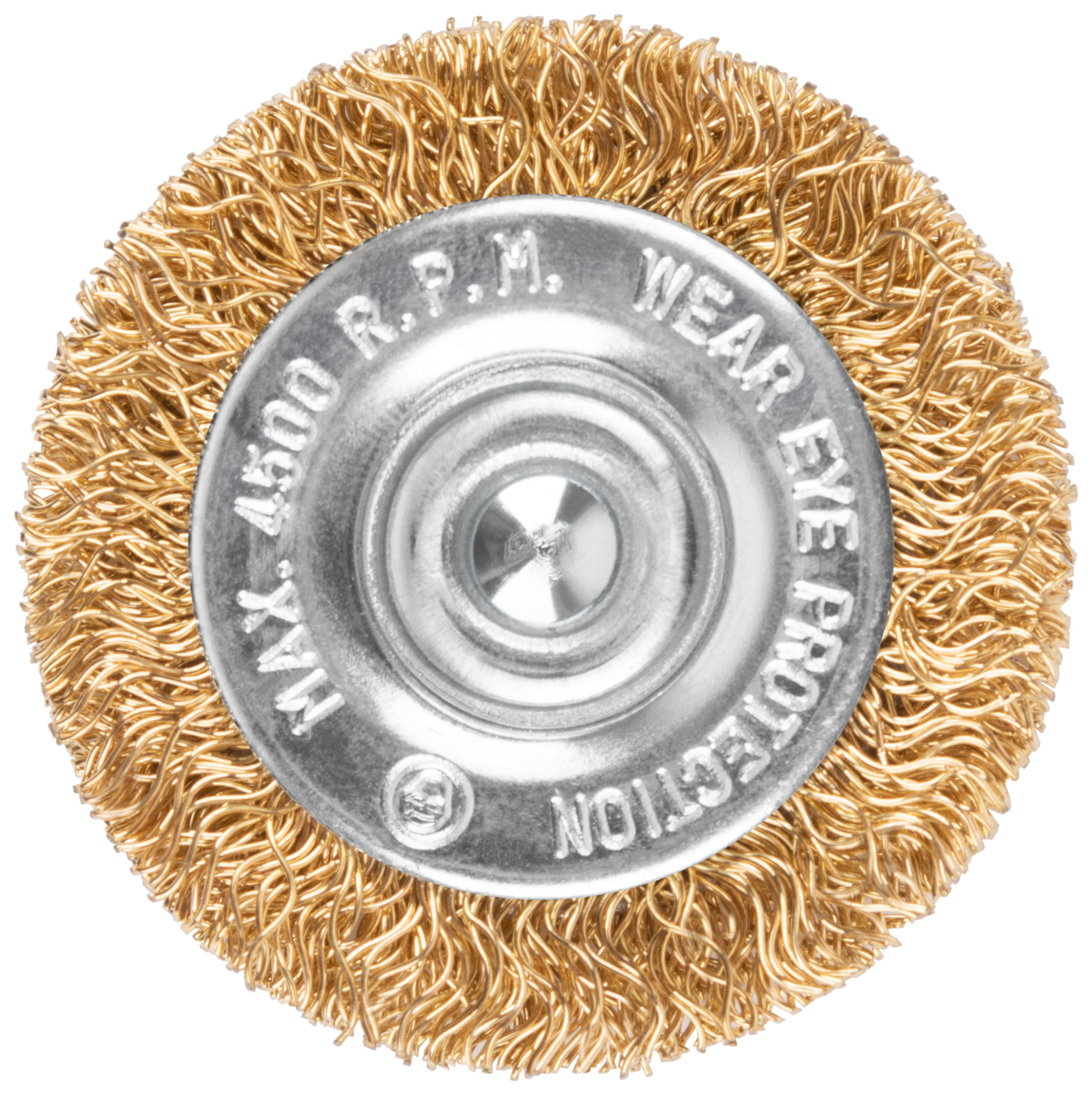 Щетка для дрели, тип "Плоская", латунированная витая проволока 0,3 мм, 38 мм, CUTOP Profi