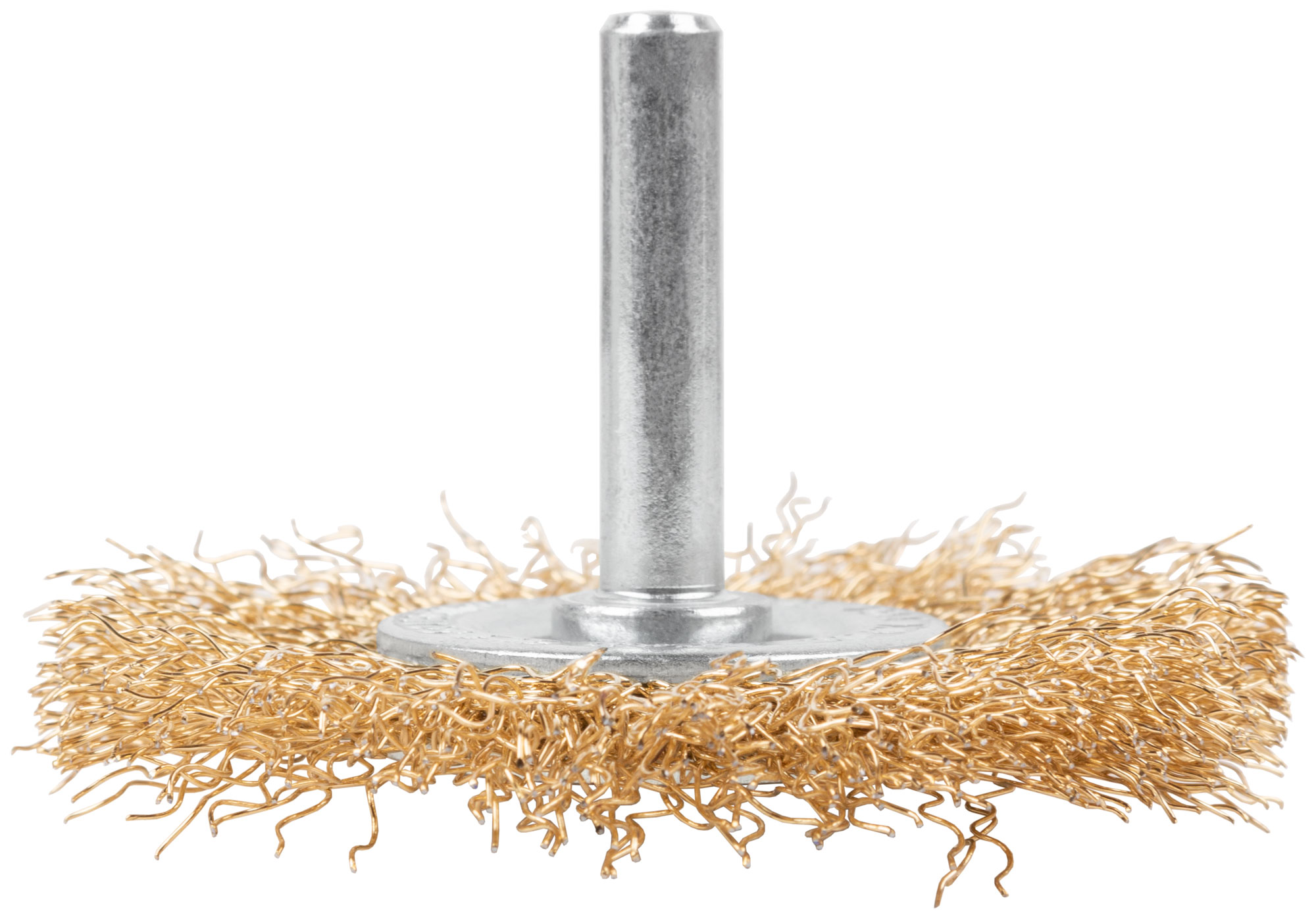 Щетка для дрели, тип "Плоская", латунированная витая проволока 0,3 мм, 65 мм, CUTOP Profi