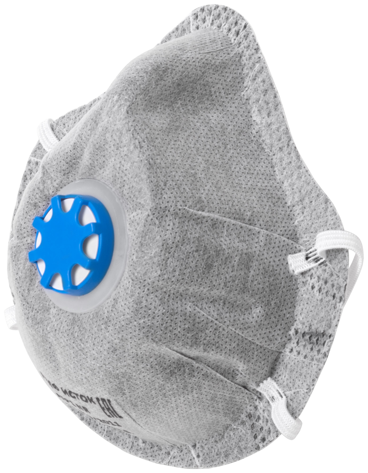 Полумаска фильтрующая, FFP1,  формованная, 4-х слойная, угольный фильтр, с клапаном