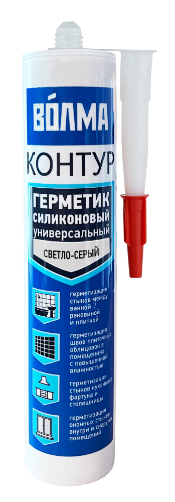 Силиконовый герметик «ВОЛМА-Контур» 290 мл, светло-серый