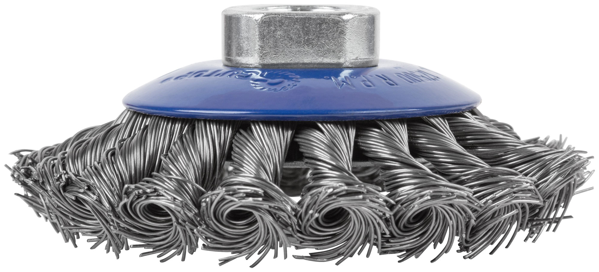 Щетка для УШМ, М14, тип "Тарелка", крученая проволока 0,5 мм, 100 мм, CUTOP Profi