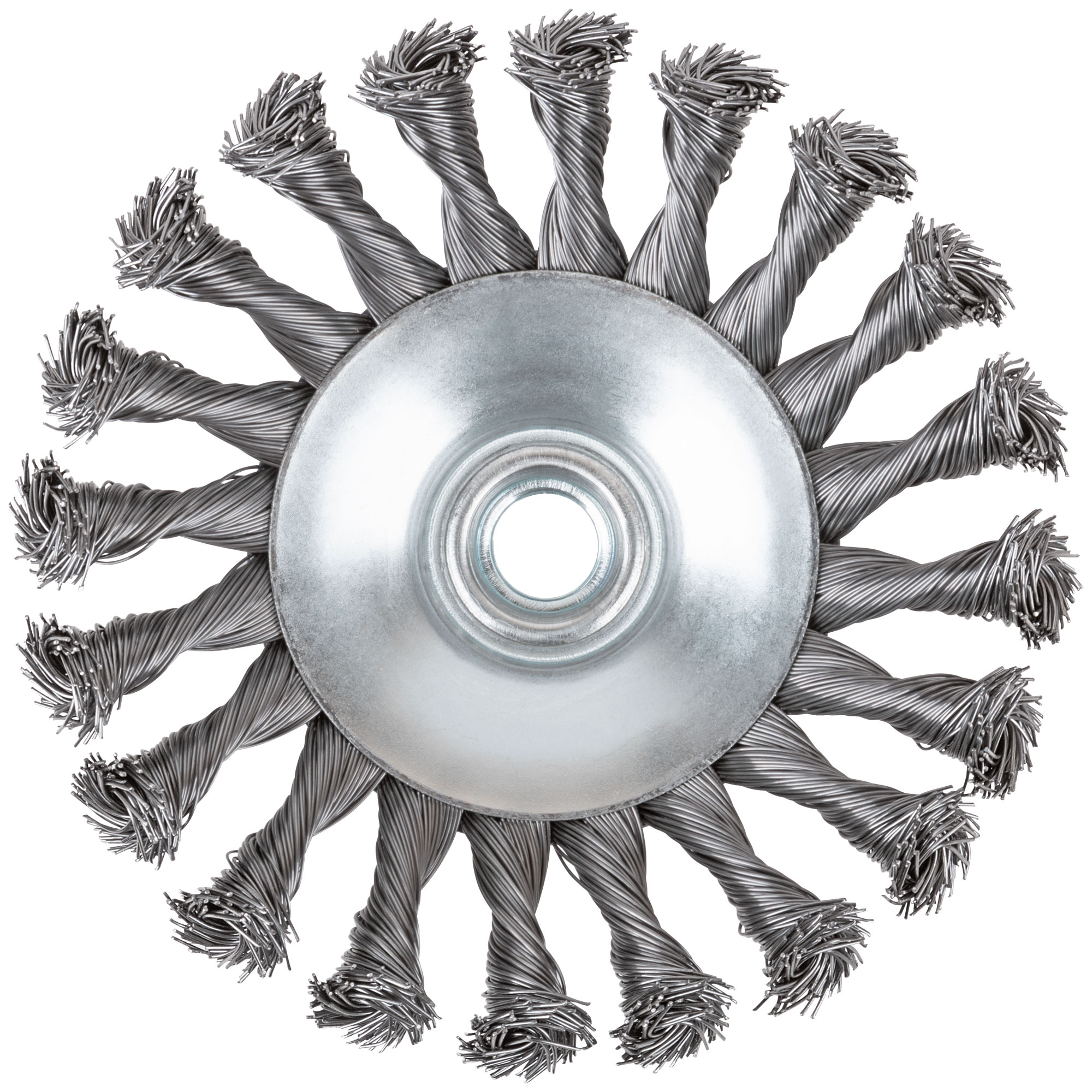 Щетка для УШМ, М14, тип "Тарелка", крученая проволока 0,5 мм, 125 мм, CUTOP Profi