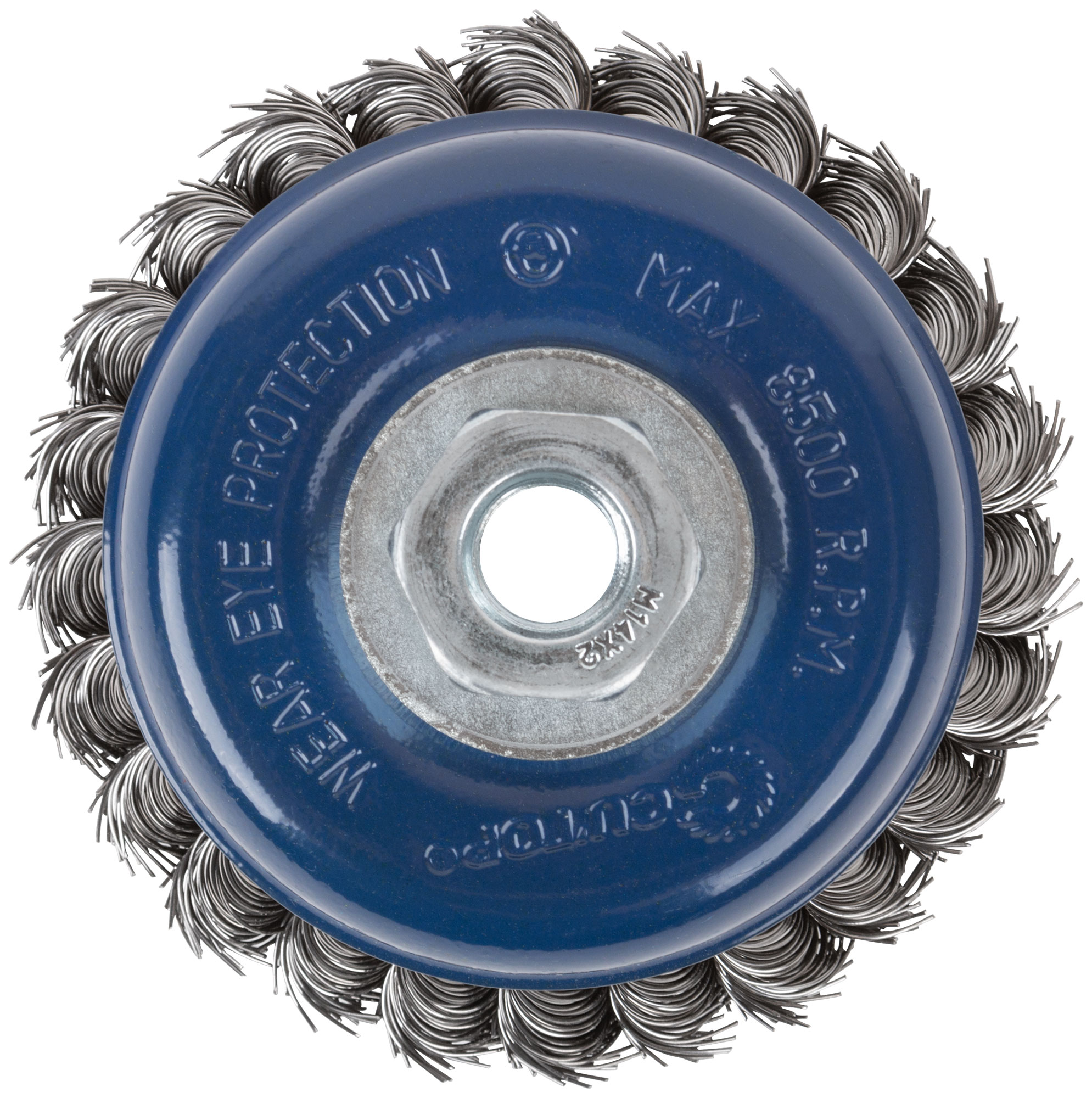 Щетка для УШМ, М14, тип "Чашка", крученая витая проволока 0,5 мм, 100 мм, CUTOP Profi