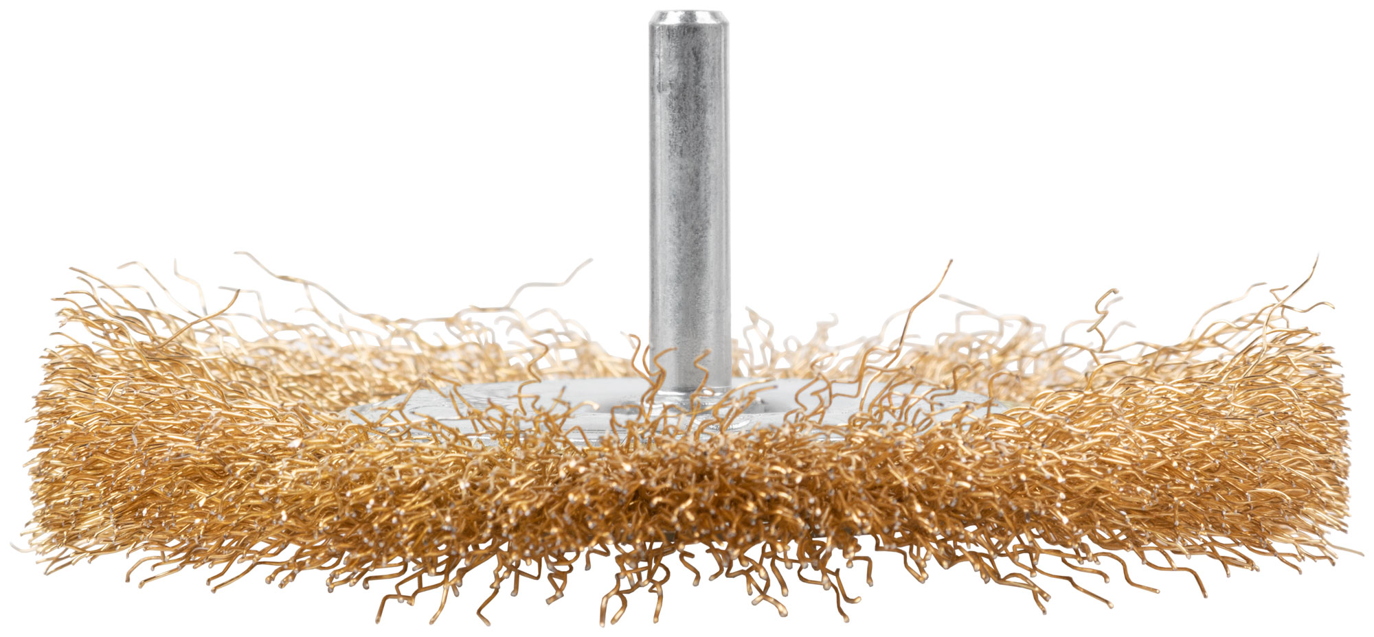 Щетка для дрели, тип "Плоская", латунированная витая проволока 0,3 мм, 100 мм, CUTOP Profi