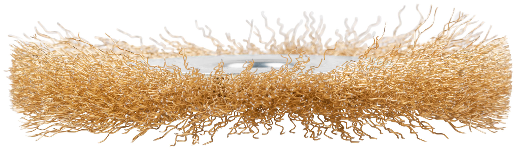 Щетка для УШМ, посадка 22,2 мм, тип "Плоская", латунированная витая проволока 0,3 мм, 125 мм, CUTOP Profi