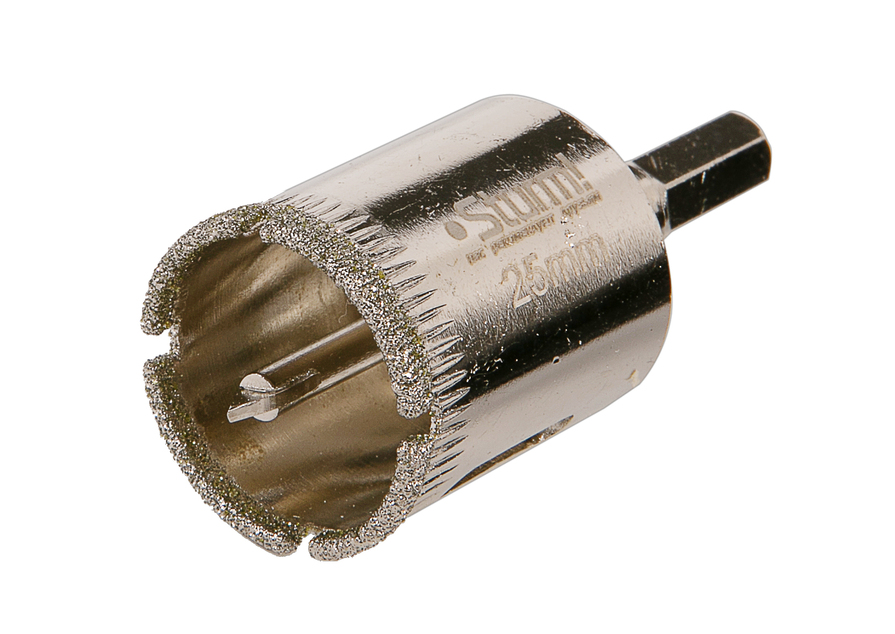 Коронка алмазн. По керам. Плитке и стеклу 25 х 55 мм, с центрир. Сверл. Sturm!