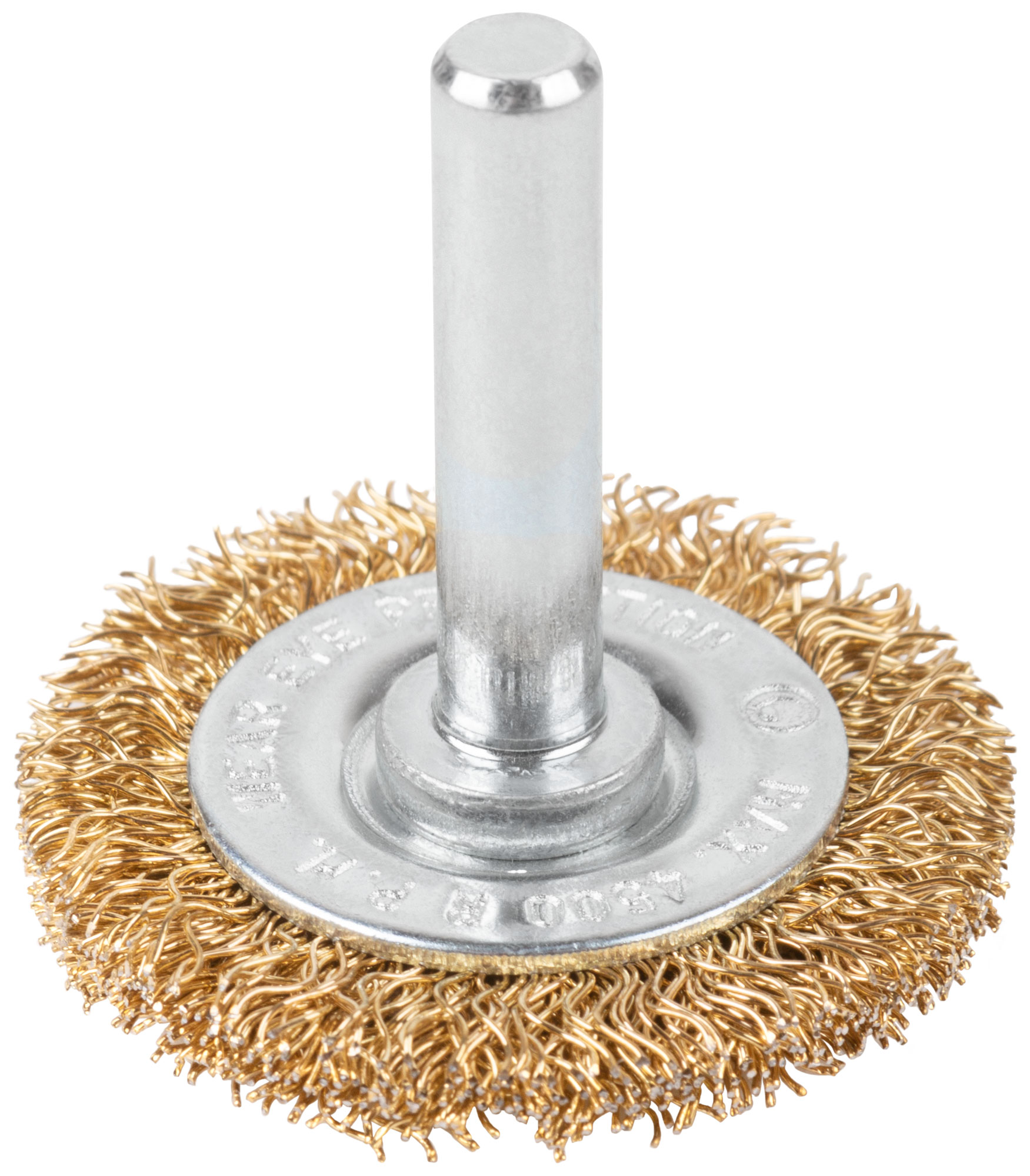 Щетка для дрели, тип "Плоская", латунированная витая проволока 0,3 мм, 38 мм, CUTOP Profi