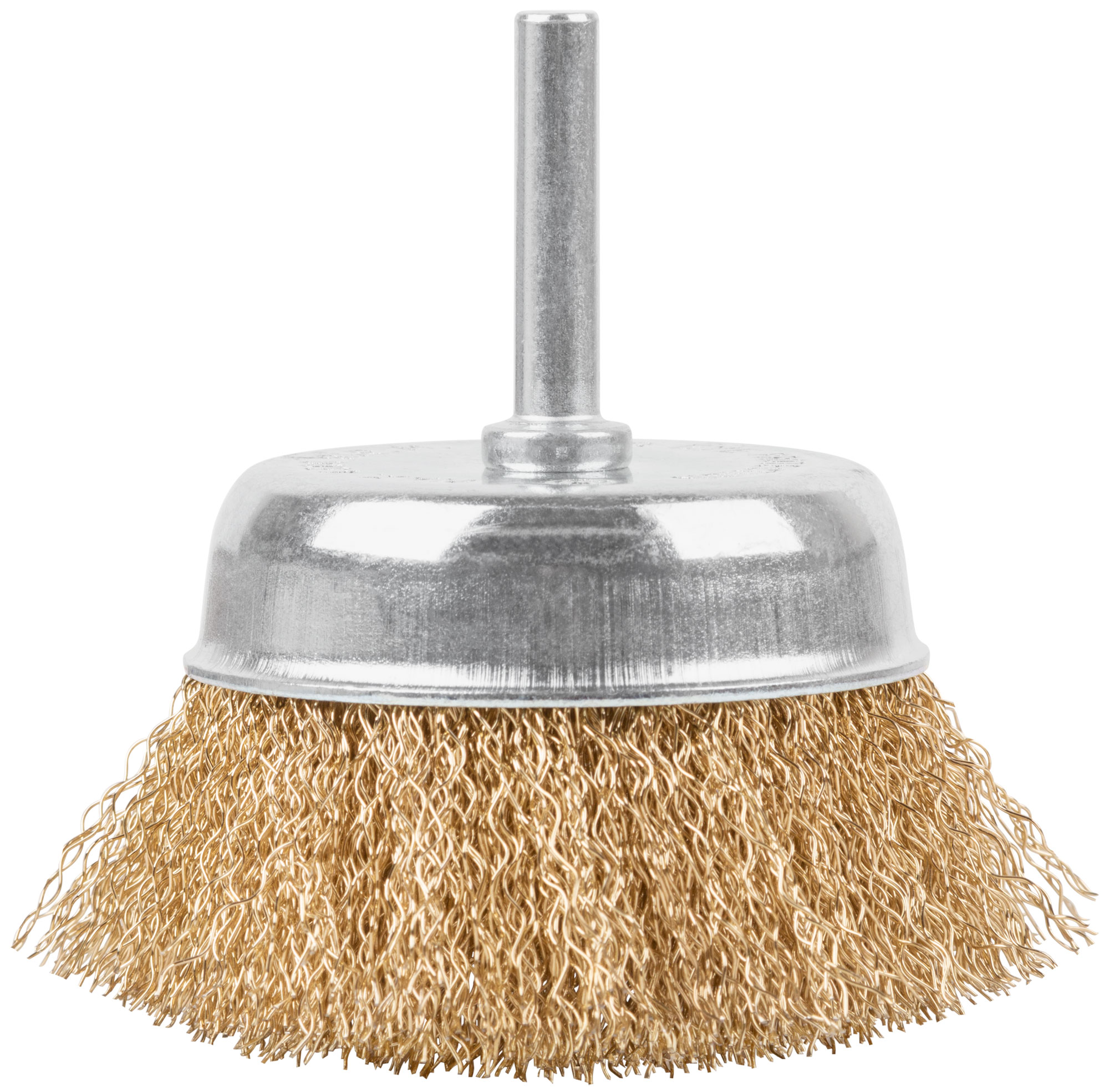 Щетка для дрели, тип "Чашка", латунированная витая проволока 0,3 мм, 75 мм, CUTOP Profi