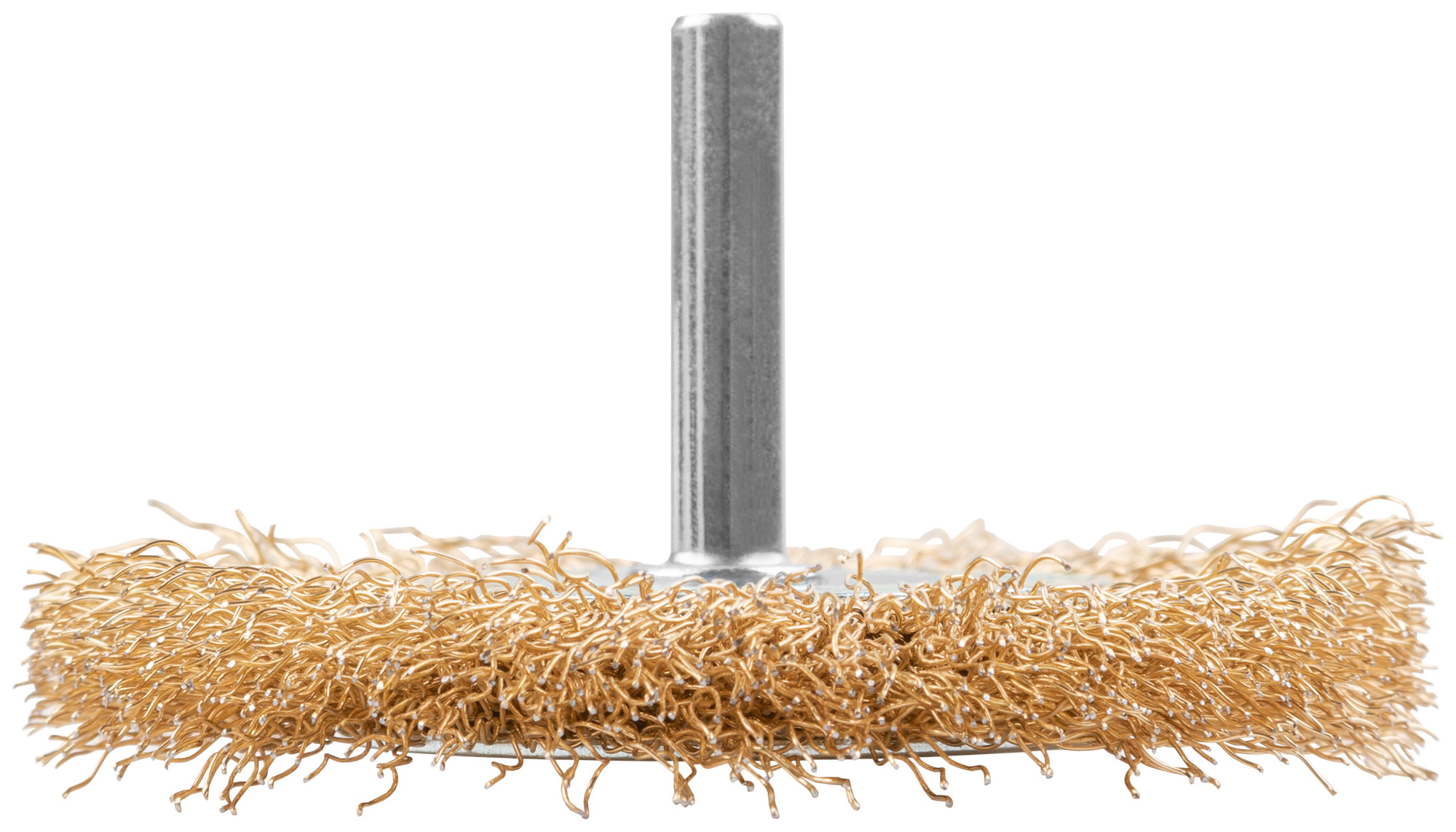 Щетка для дрели, тип "Плоская", латунированная витая проволока 0,3 мм, 75 мм, CUTOP Profi