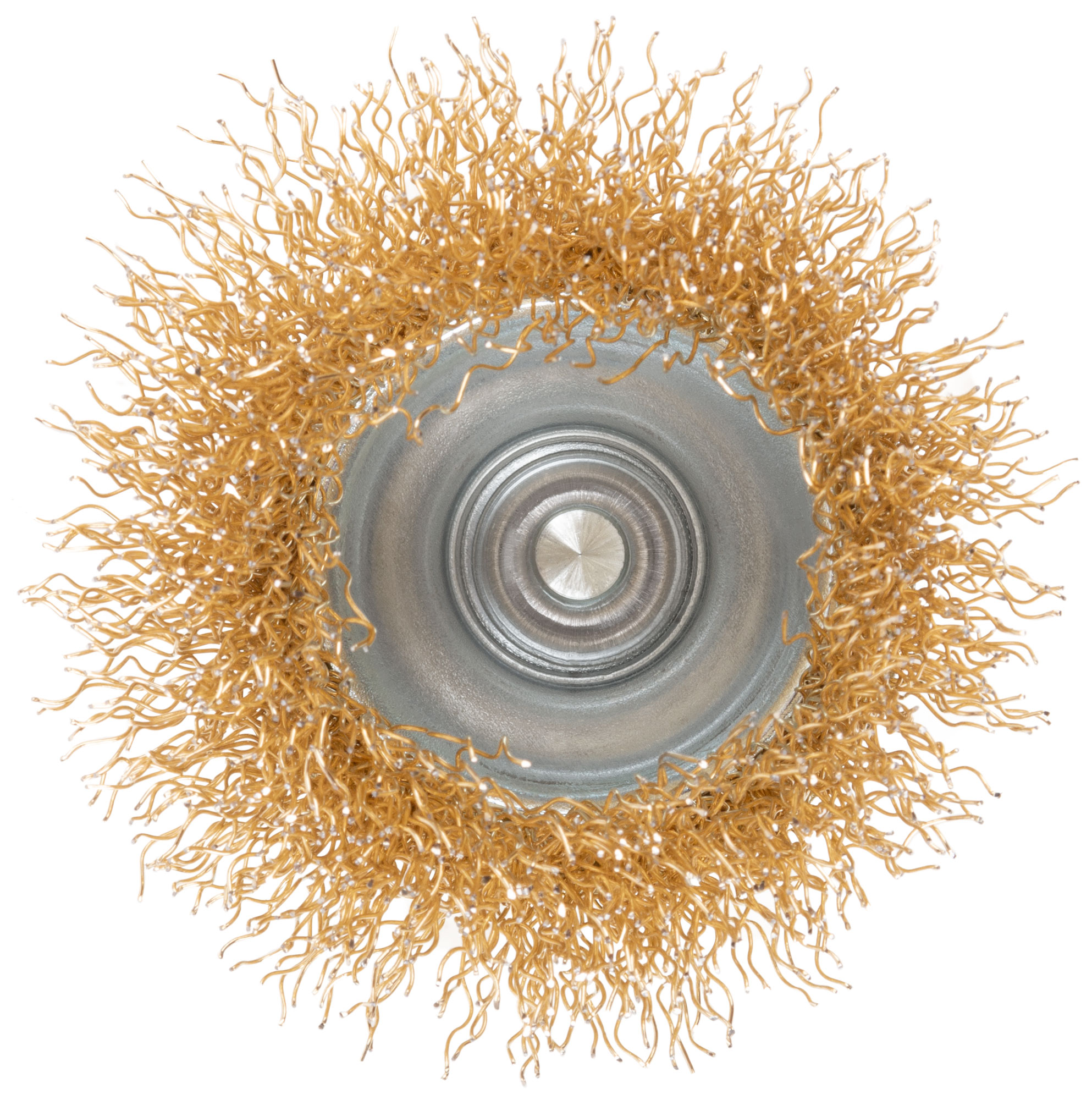 Щетка для дрели, тип "Чашка", латунированная витая проволока 0,3 мм, 50 мм, CUTOP Profi