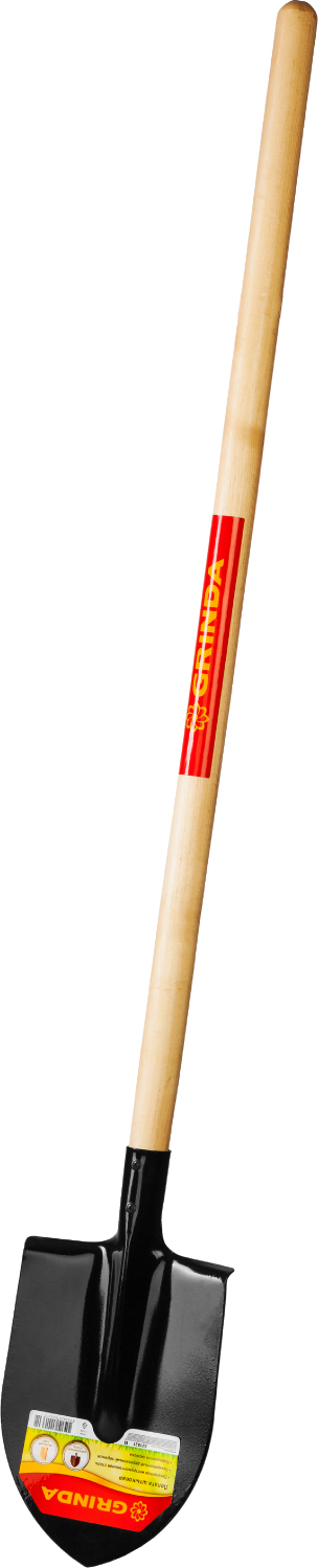 GRINDA 380х208х1400 мм, полотно 1,6 мм, закалено, деревянный черенок высш. сорт, штыковая лопата (421821)
