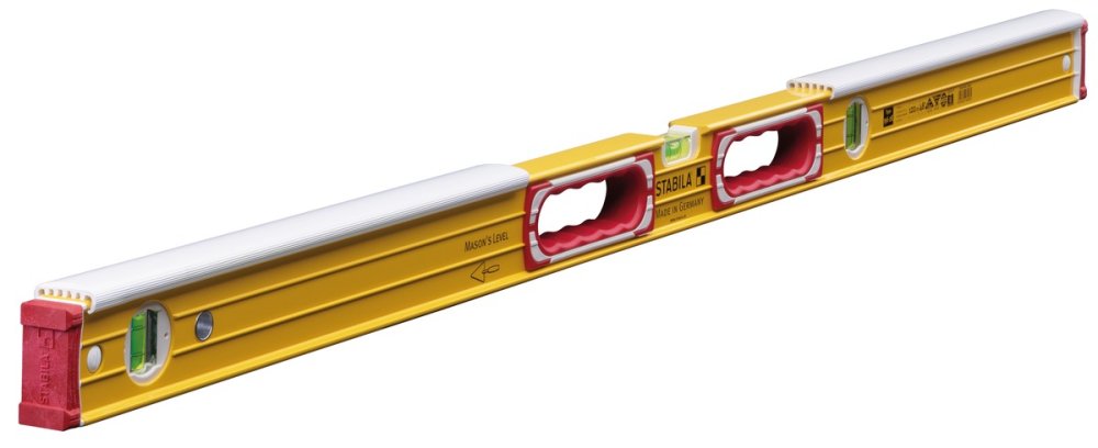 Уровень Stabila тип 196-2 К, 120см (2верт.,1гориз.,точн. 0,5мм/м) для каменщ./плиточ.с внут.ручками