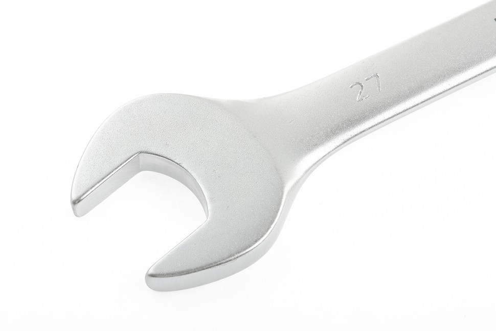 Ключ комбинированный, 27 мм, CrV, матовый хром Stels
