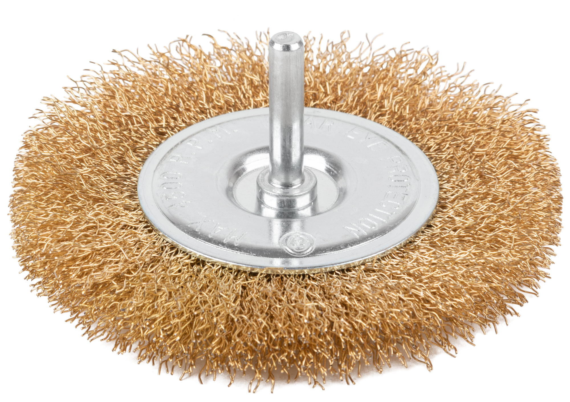 Щетка для дрели, тип "Плоская", латунированная витая проволока 0,3 мм, 100 мм, CUTOP Profi