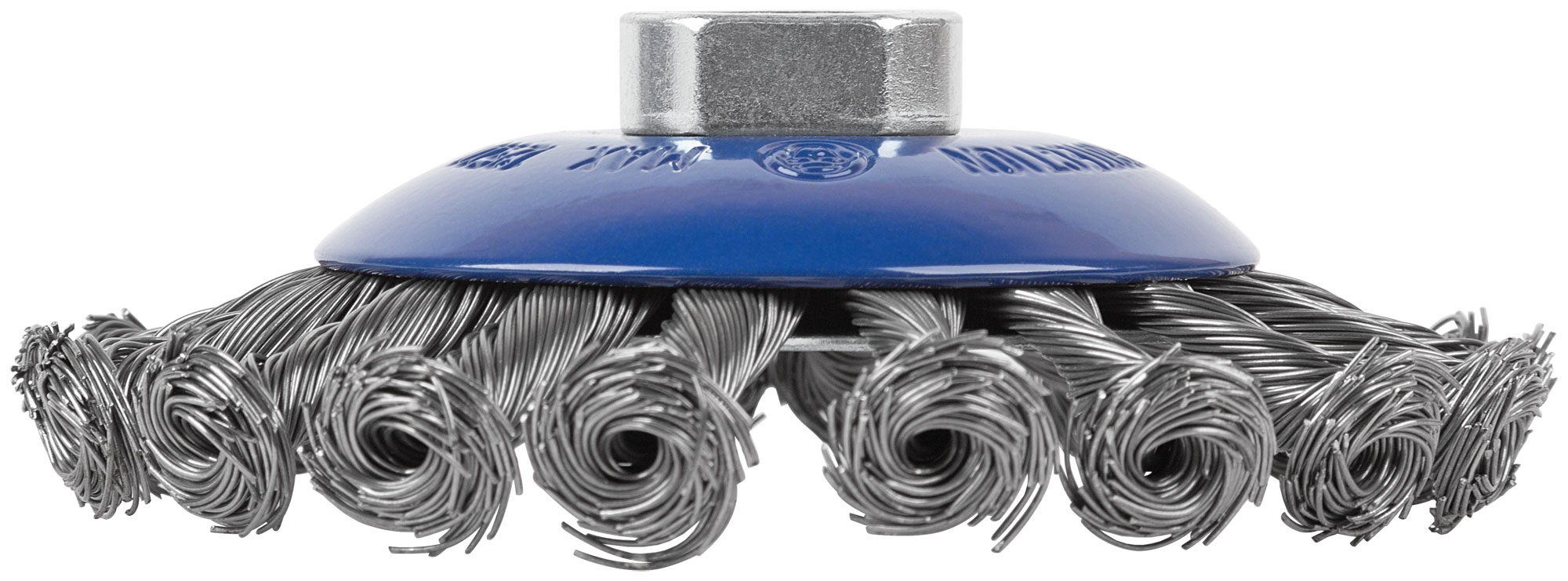 Щетка для УШМ, М14, тип "Тарелка", крученая проволока 0,5 мм, 115 мм, CUTOP Profi