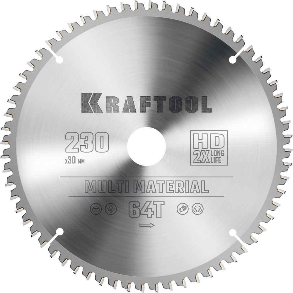 KRAFTOOL Multi Material 230х30мм 64Т, диск пильный