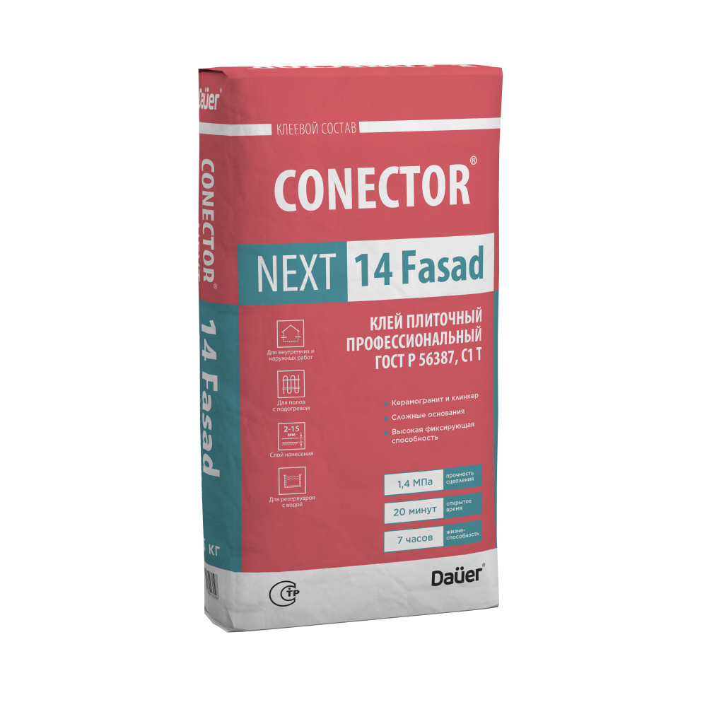 CONECTOR NEXT 14 Fasad Клей плиточный Профессиональный 25 кг