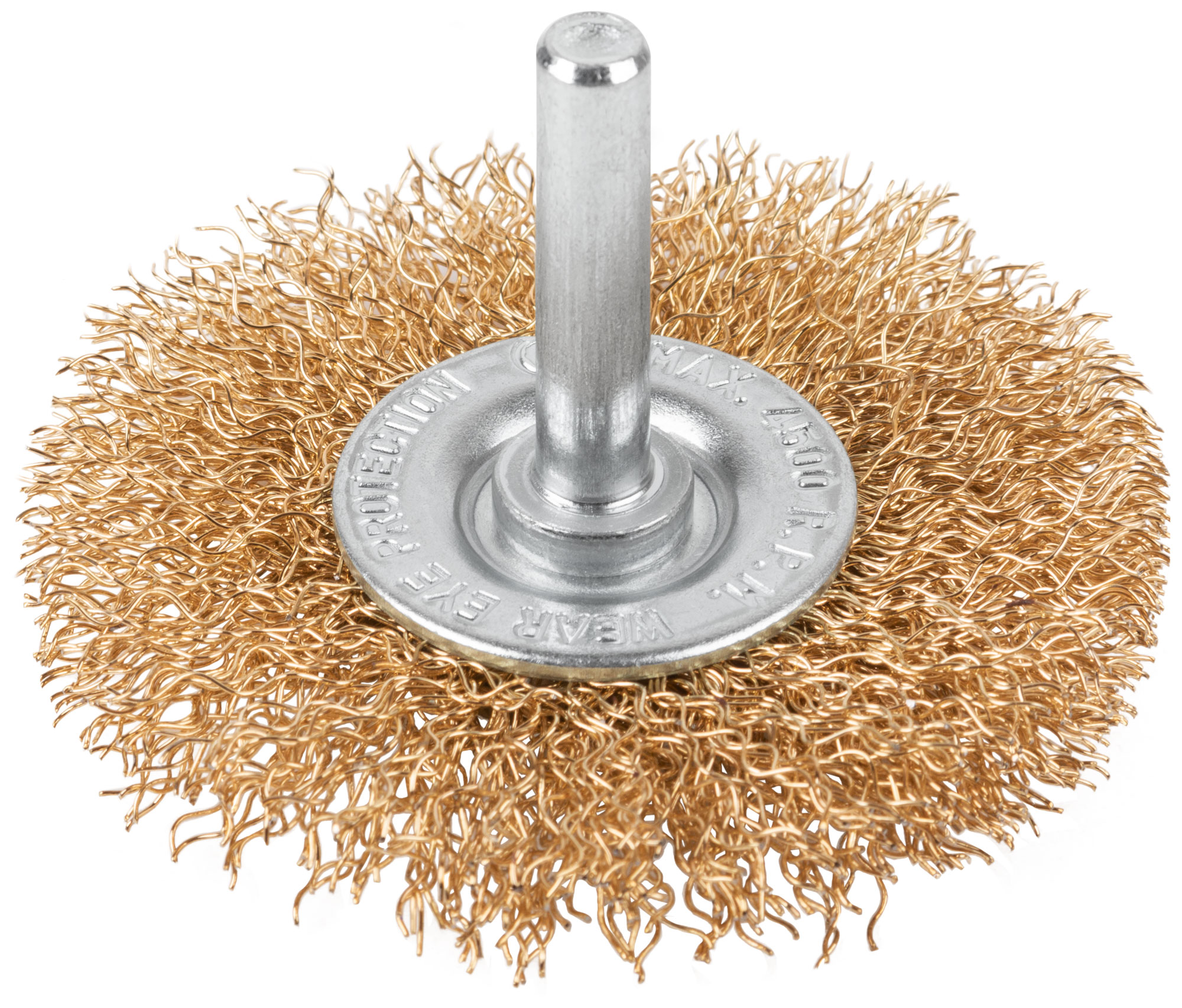 Щетка для дрели, тип "Плоская", латунированная витая проволока 0,3 мм, 65 мм, CUTOP Profi