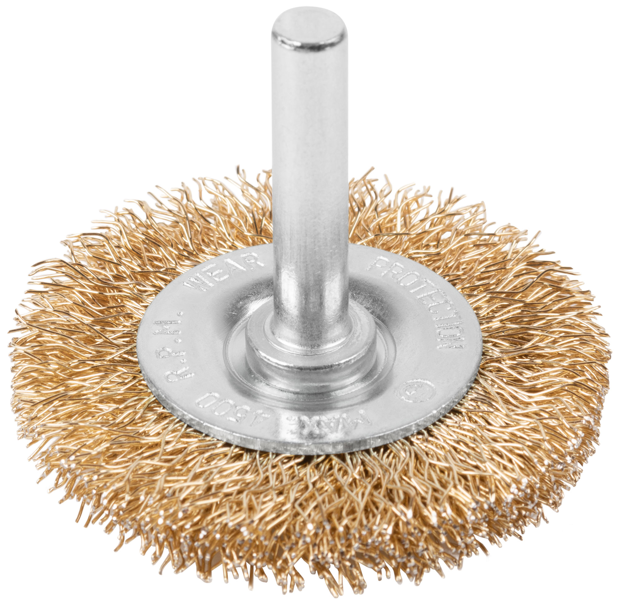 Щетка для дрели, тип "Плоская", латунированная витая проволока 0,3 мм, 50 мм, CUTOP Profi