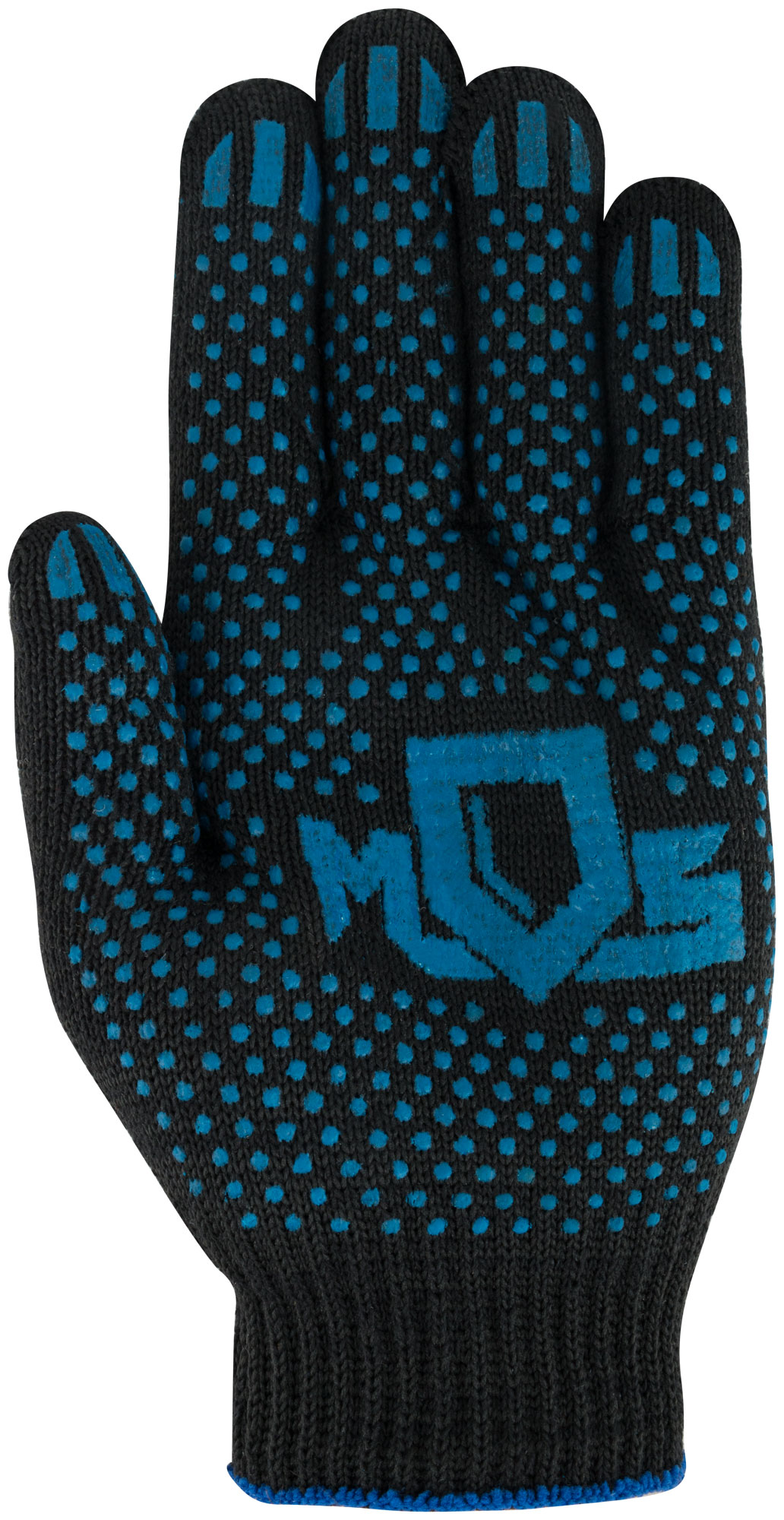 Перчатки вязаные  ( 5 нитей ) черные х/б с ПВХ