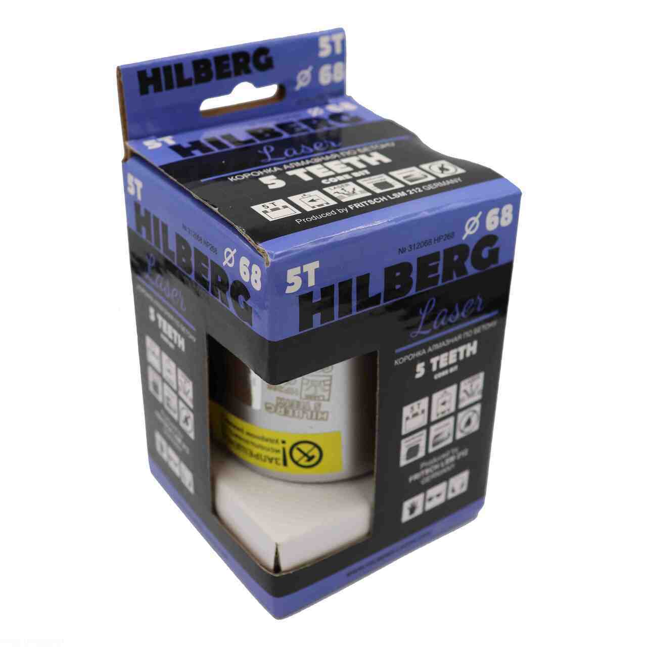 Коронка алмазная по бетону 68 мм Hilberg Laser Five Teeth HP268