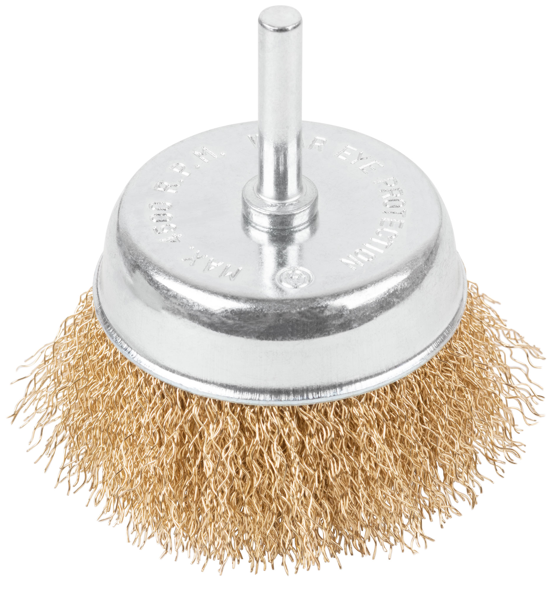 Щетка для дрели, тип "Чашка", латунированная витая проволока 0,3 мм, 75 мм, CUTOP Profi