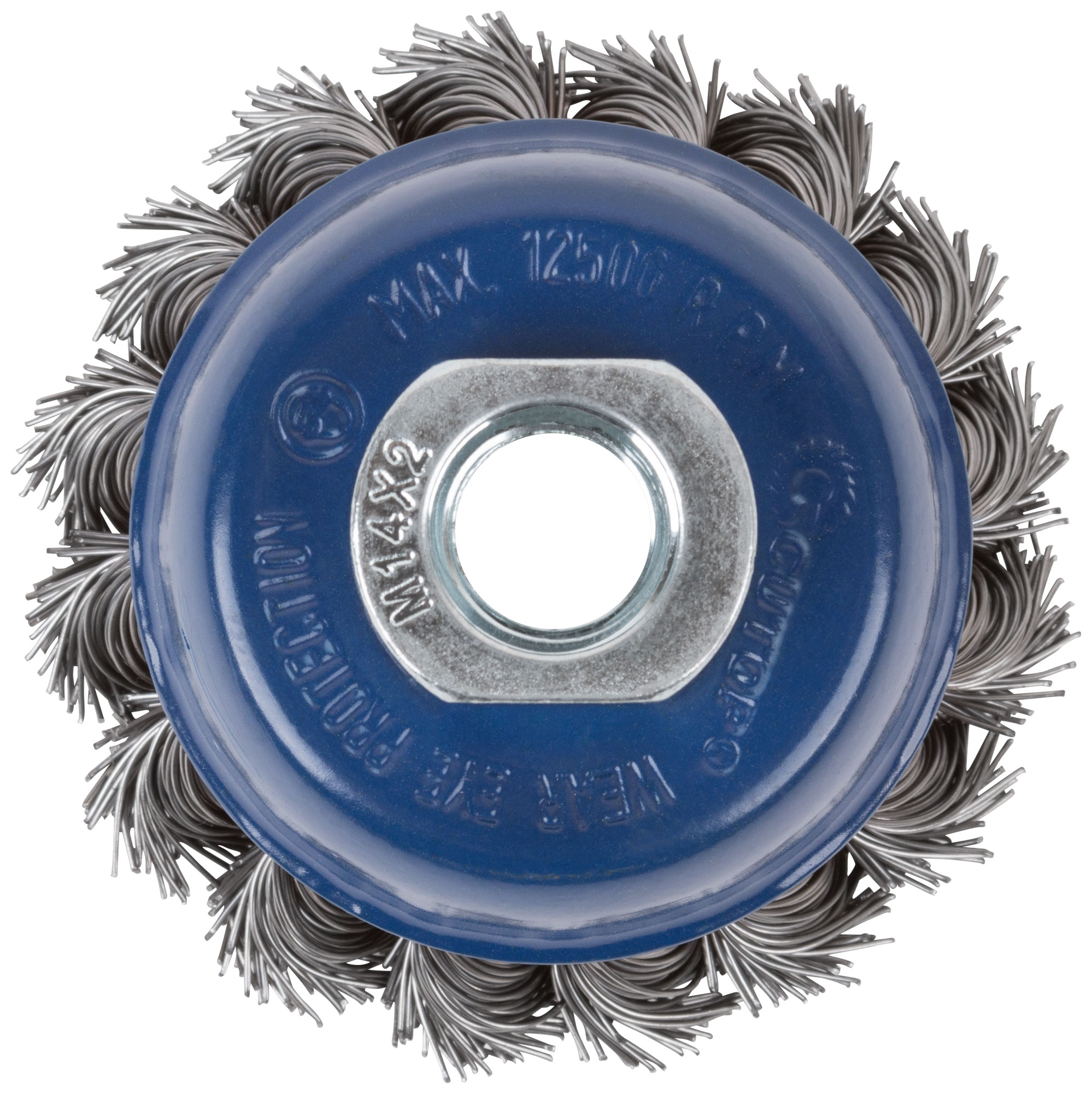 Щетка для УШМ, М14, тип "Чашка", крученая витая проволока 0,5 мм,  65 мм, CUTOP Profi