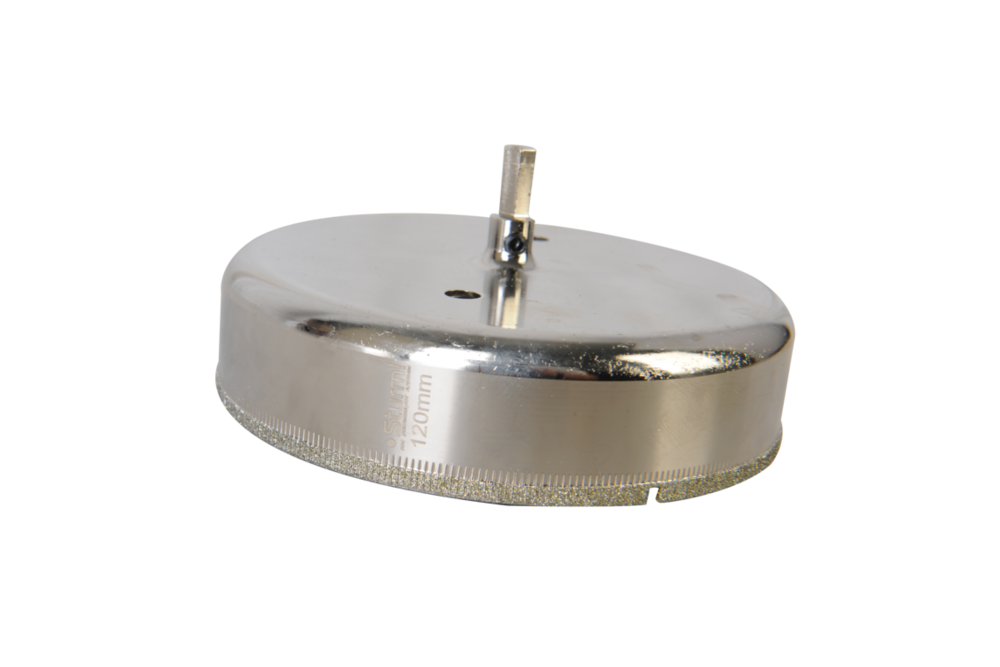 Коронка алмазн. По керам. Плитке и стеклу 120 x 55 мм,  с центрир. Сверл. Sturm!