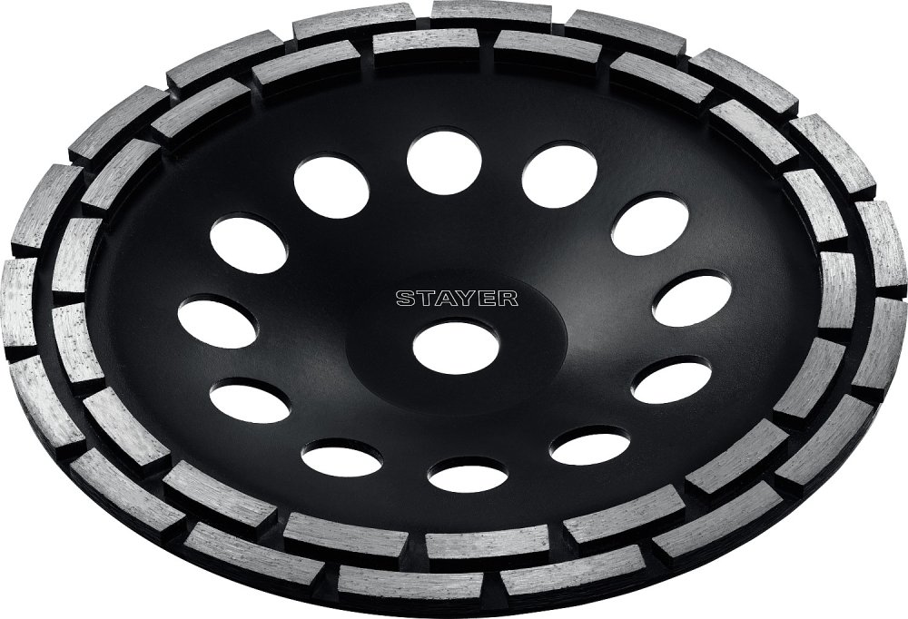 STAYER Double d 230 мм, Двухрядная алмазная шлифовальная чашка (33381-230)