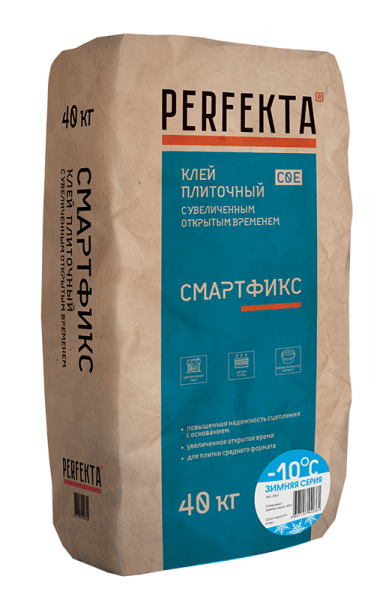 Клей плиточный с увеличенным открытым временем Смартфикс C0 E Зимняя серия, 40 кг