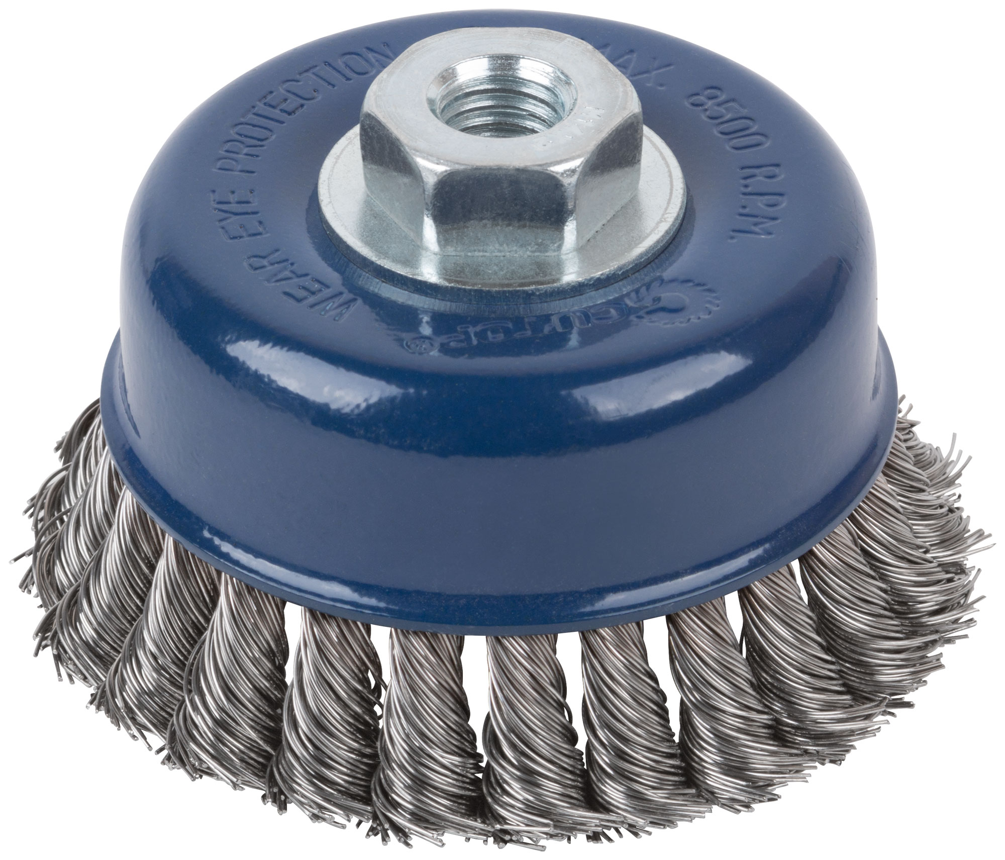 Щетка для УШМ, М14, тип "Чашка", крученая витая проволока 0,5 мм, 100 мм, CUTOP Profi