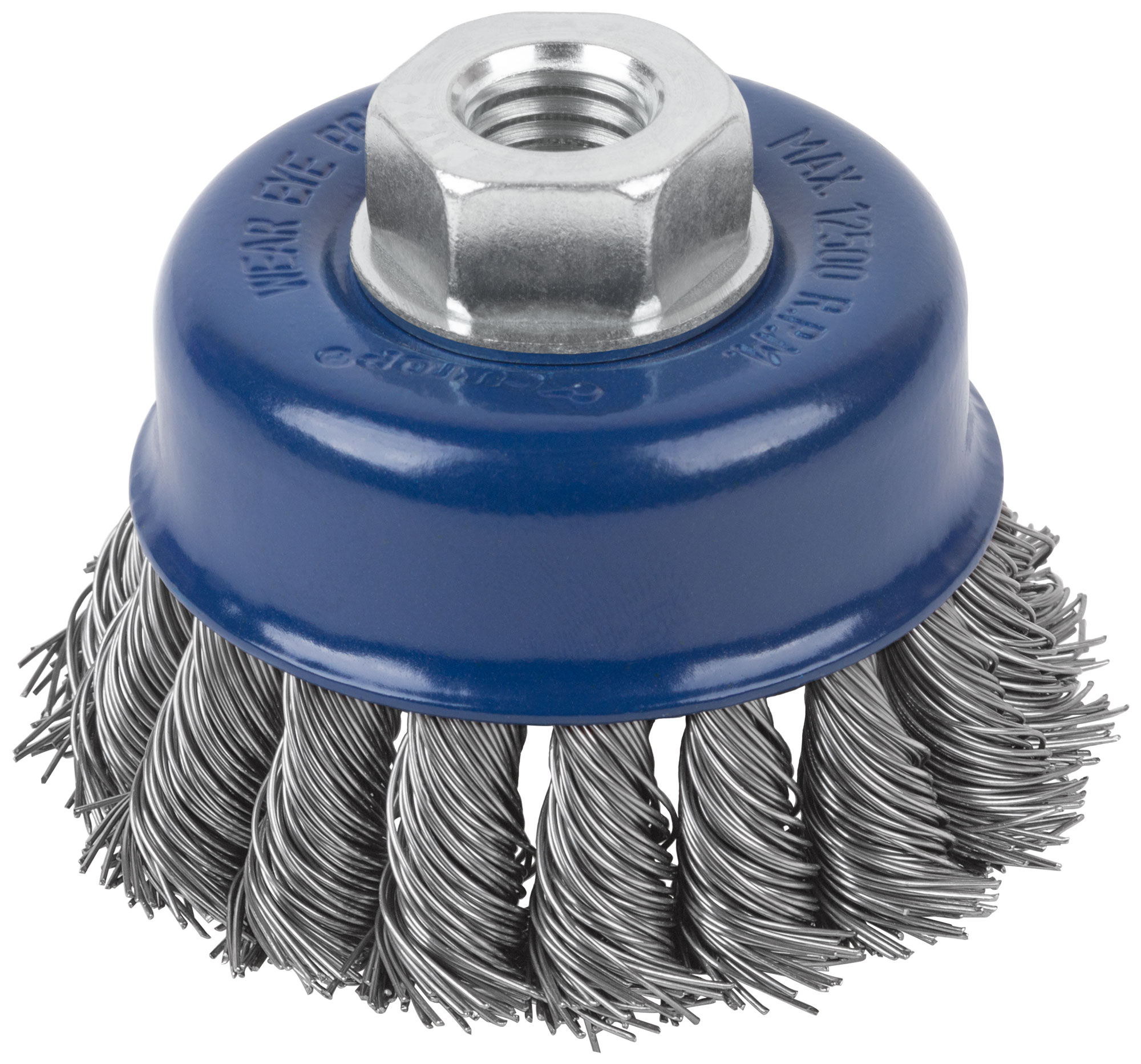 Щетка для УШМ, М14, тип "Чашка", крученая витая проволока 0,5 мм,  75 мм, CUTOP Profi