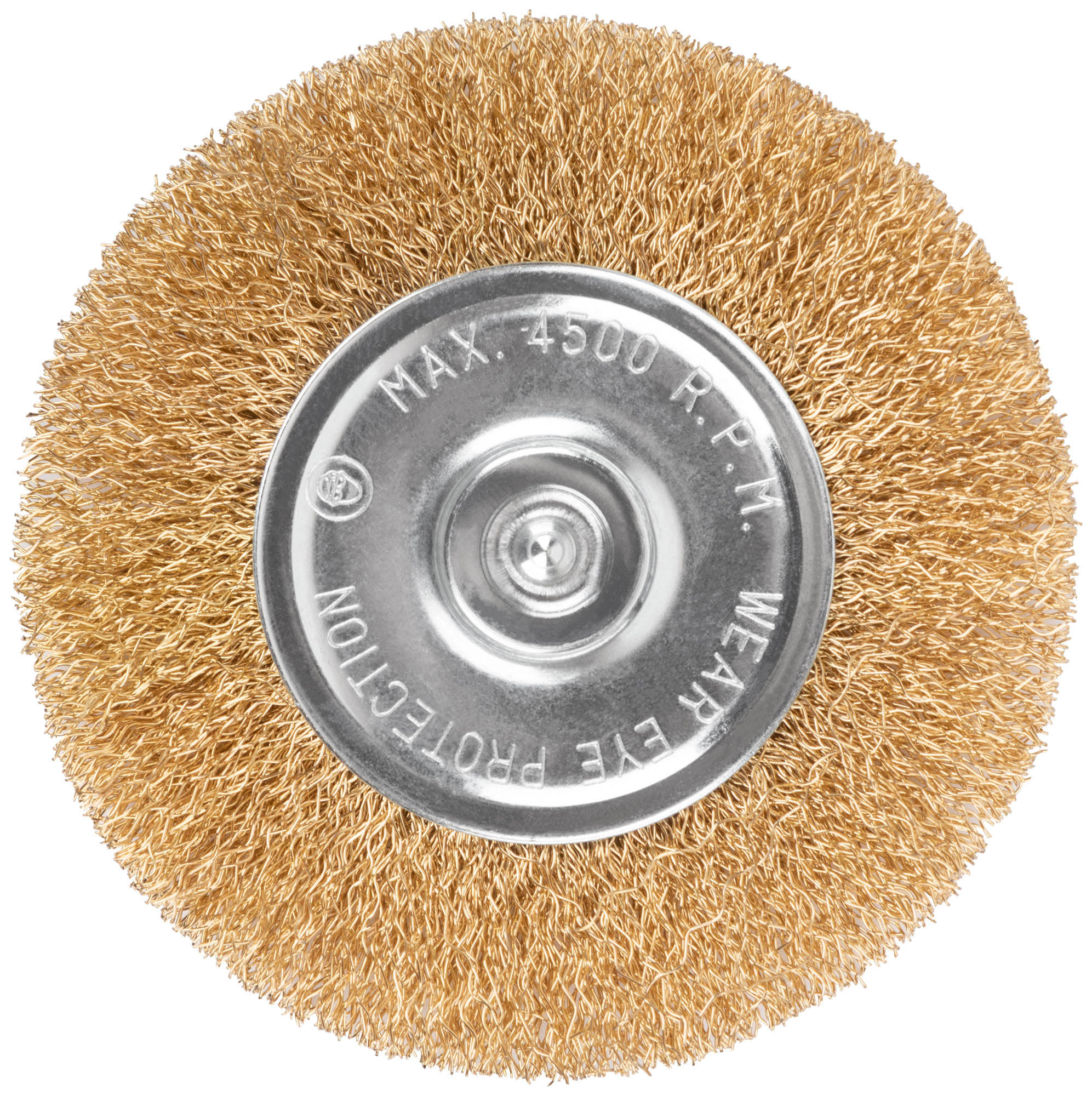 Щетка для дрели, тип "Плоская", латунированная витая проволока 0,3 мм, 100 мм, CUTOP Profi