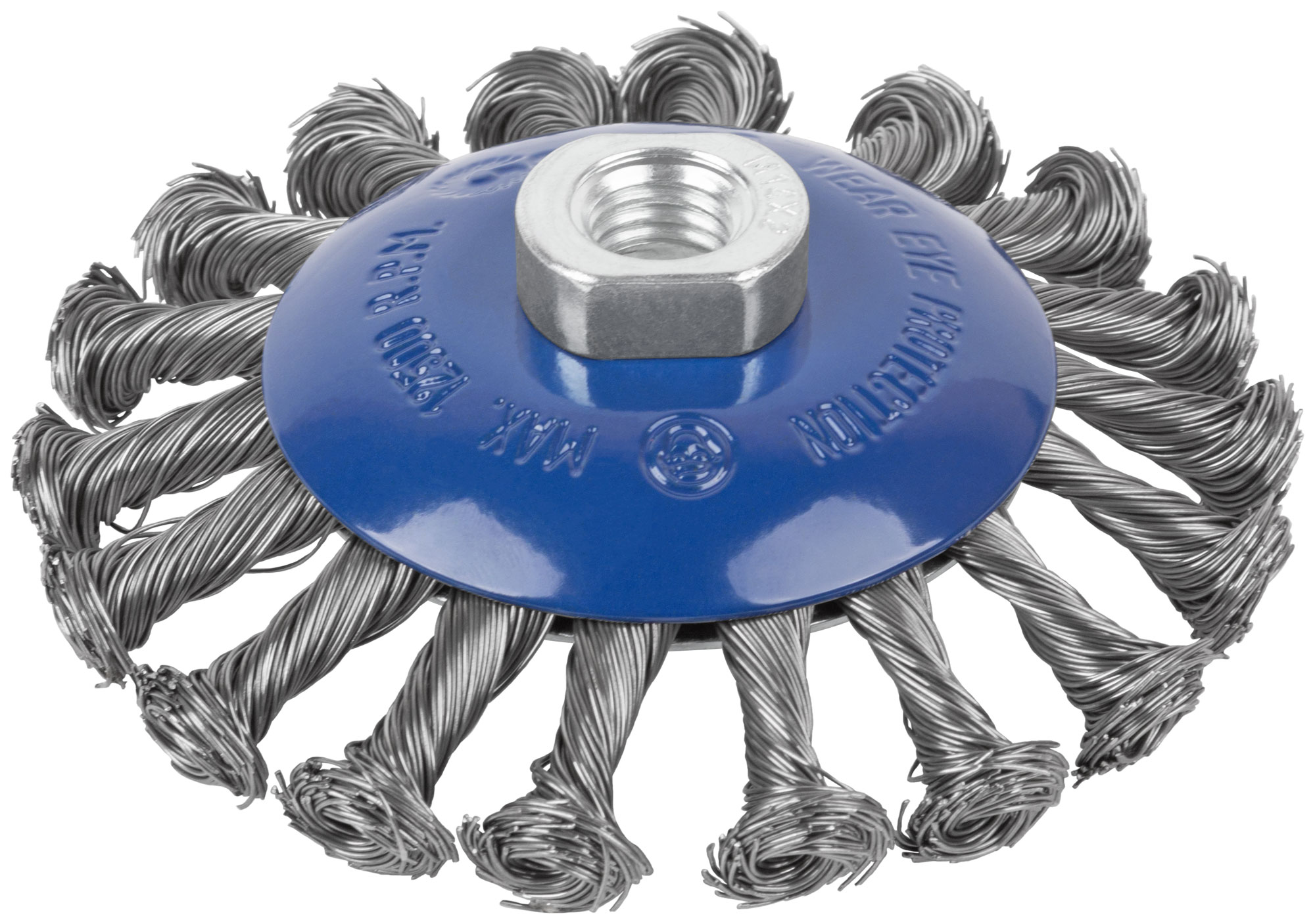 Щетка для УШМ, М14, тип "Тарелка", крученая проволока 0,5 мм, 115 мм, CUTOP Profi