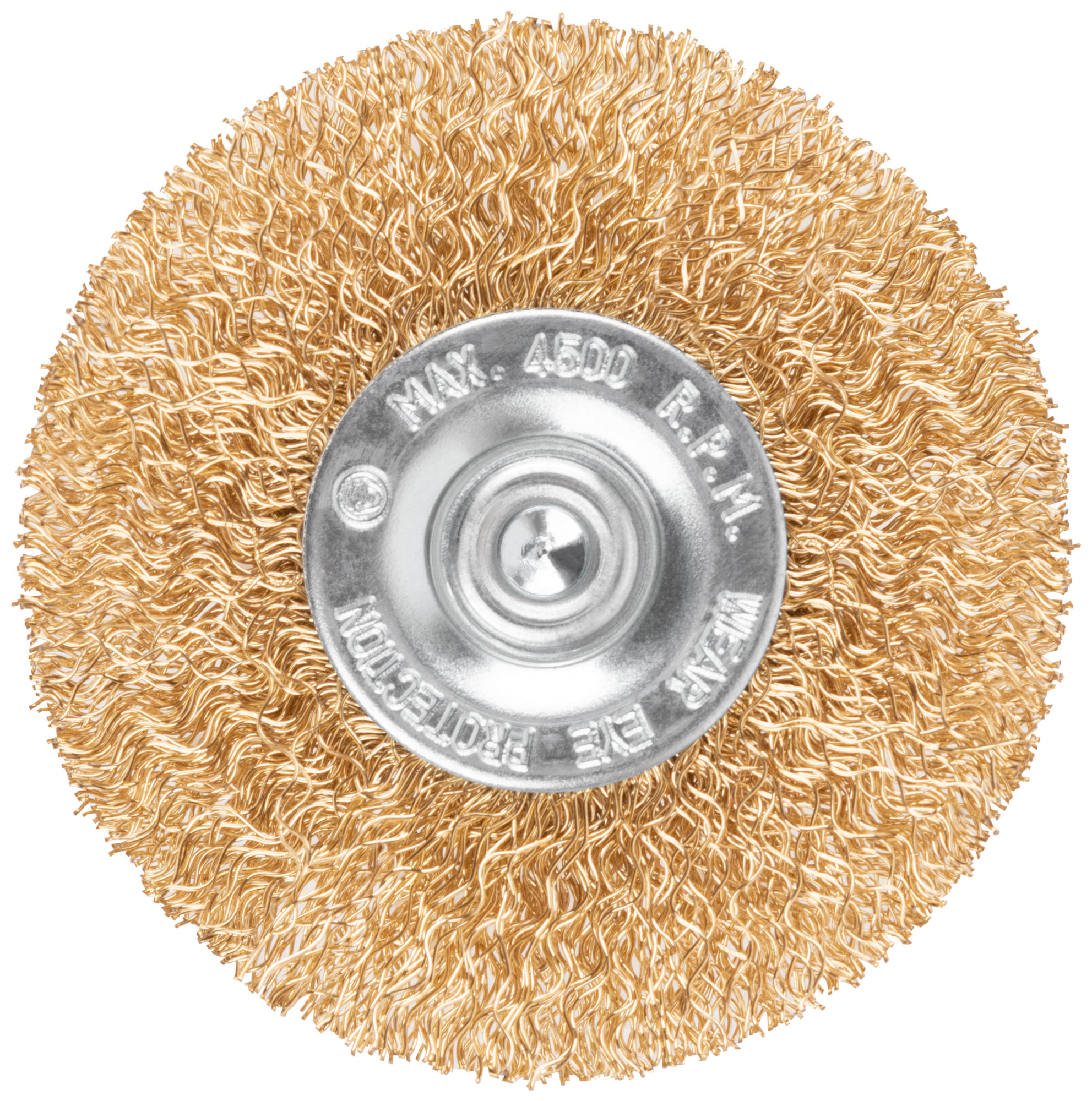 Щетка для дрели, тип "Плоская", латунированная витая проволока 0,3 мм, 65 мм, CUTOP Profi