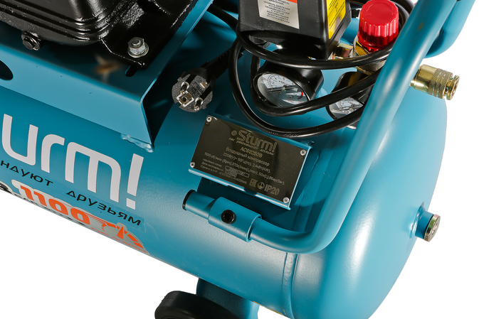 Компрессор воздушный масляный Sturm! AC93250B, 2,4кВт, 370 л/мин,50л,,ременной привод