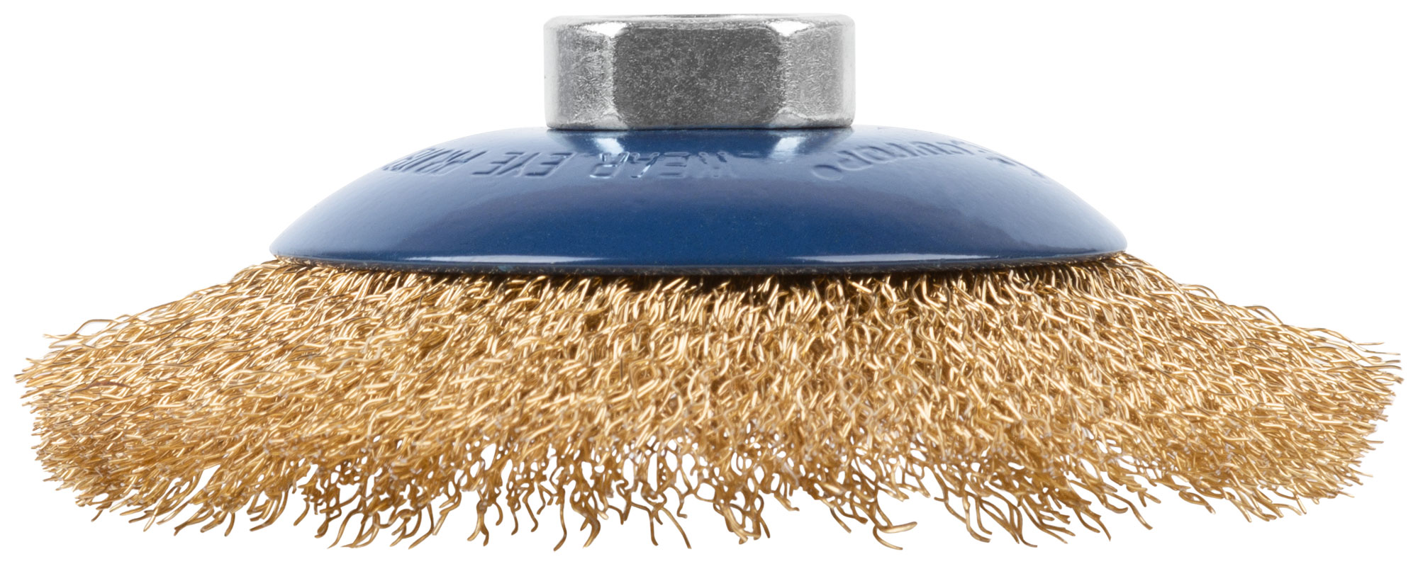 Щетка для УШМ, М14, тип "Тарелка", латунированная витая проволока 0,3 мм, 115 мм, CUTOP Profi