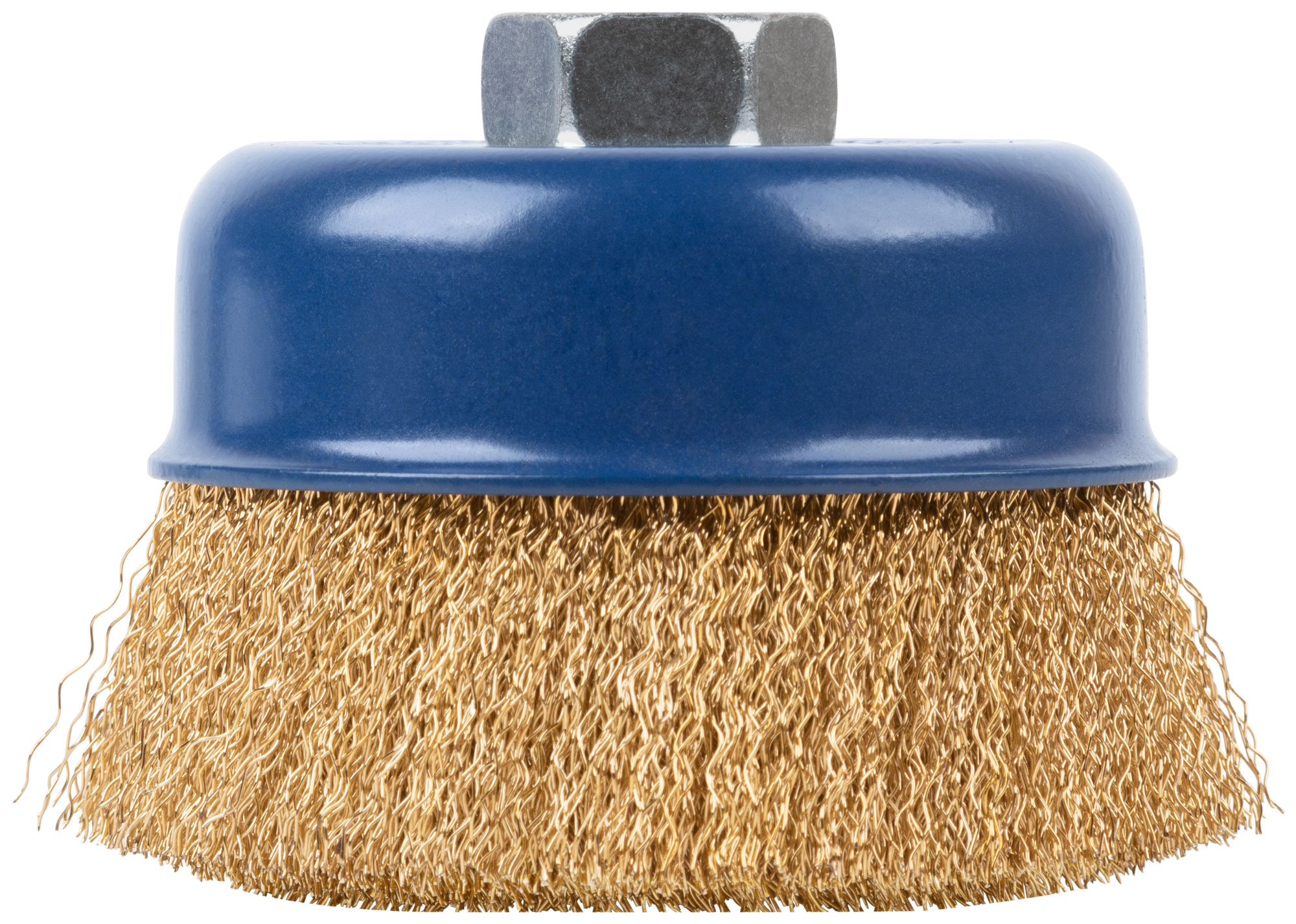 Щетка для УШМ, М14, тип "Чашка", латунированная витая проволока 0,3 мм, 100 мм, CUTOP Profi