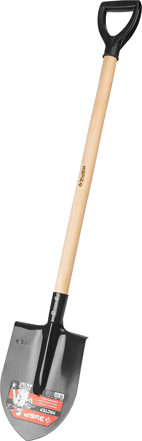 ЗУБР Мастер, 285х205х1200мм, полотно 1,6мм, закалено, дерев. черенок высш. сорт с рукояткой, штыковая лопата, тип ЛКО (39572)