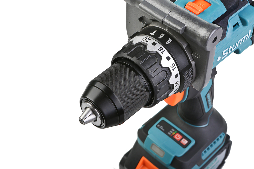 CD1655BLI Дрель аккумуляторная ударн. Sturm!, б/щ 18В, 1BatterySystem, 130Нм, 1х4.0Ач, кейс