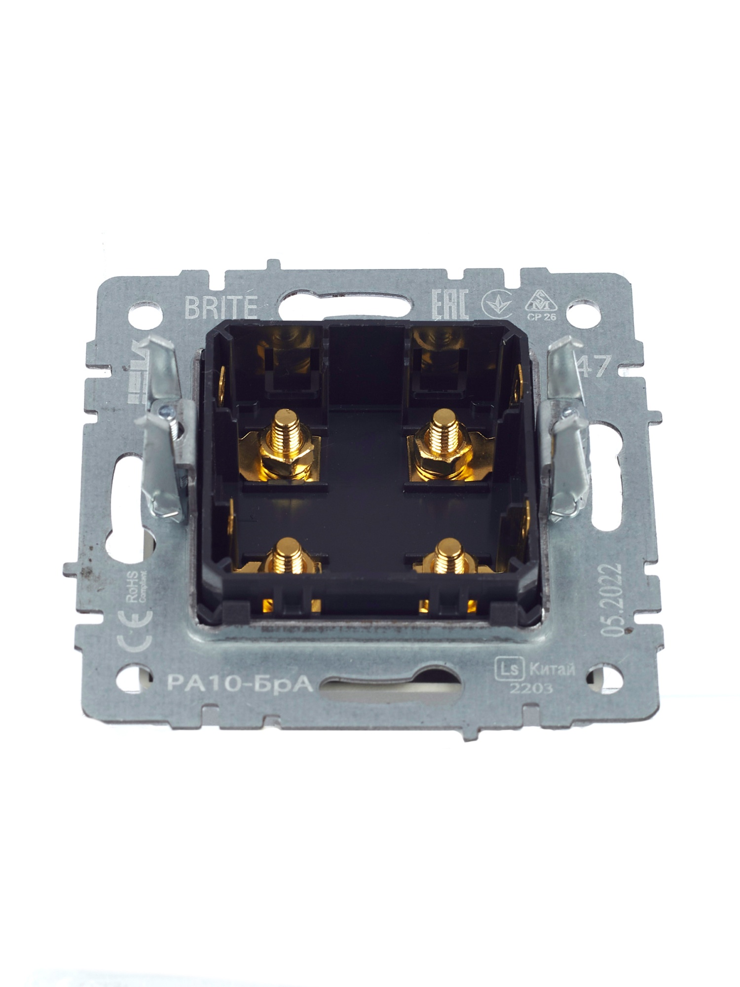 BRITE Аудиорозетка 4-местная РА10-БрА алюминий IEK