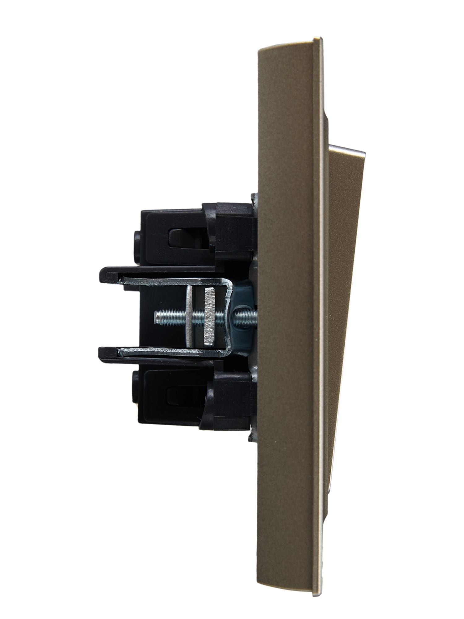 BRITE Выключатель 1-клавишный 10А в сборе ВСР10-1-0-БрШ шампань IEK